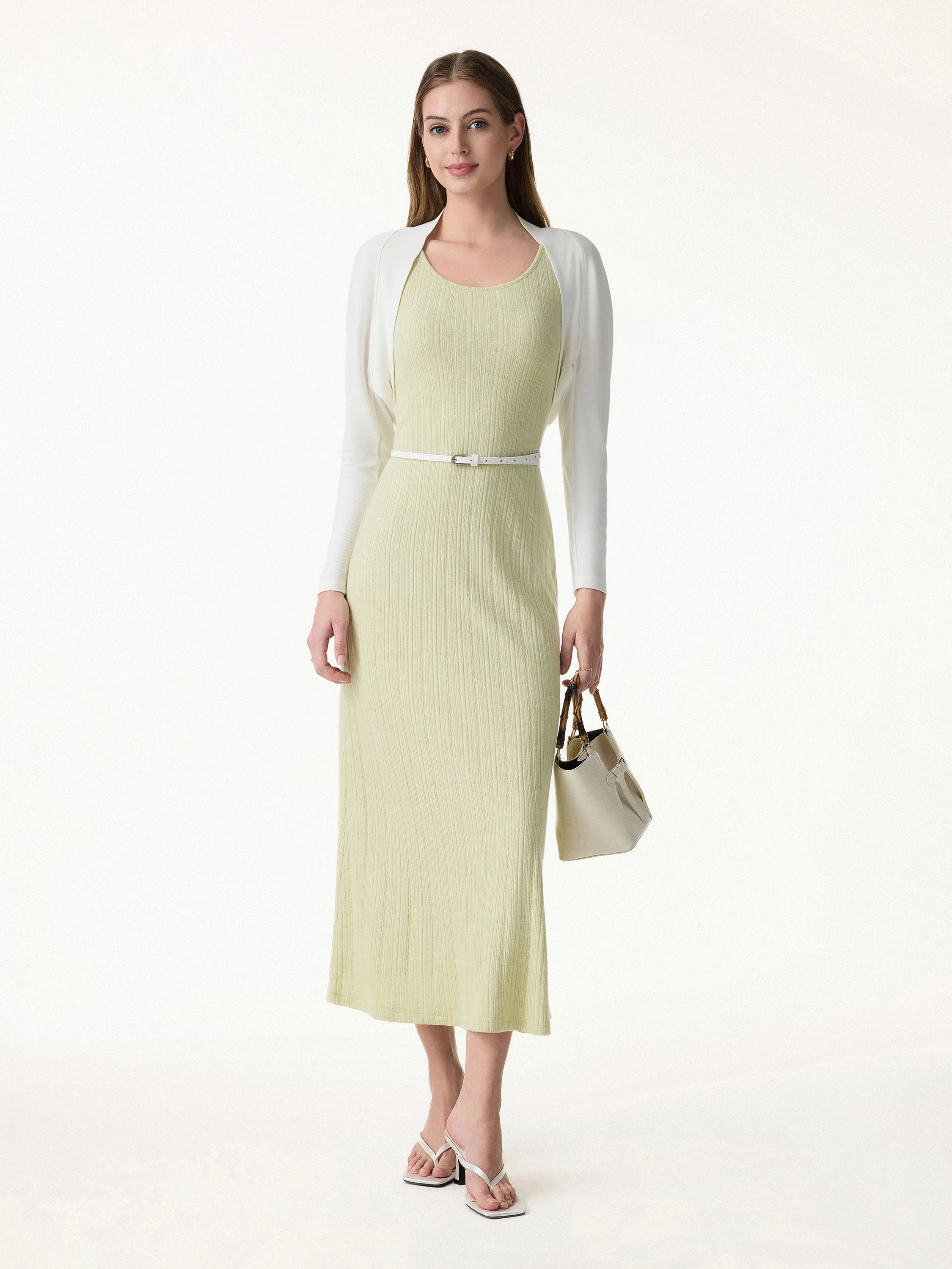 Pointelle U-Neck Maxi Bra Dress - Image 3