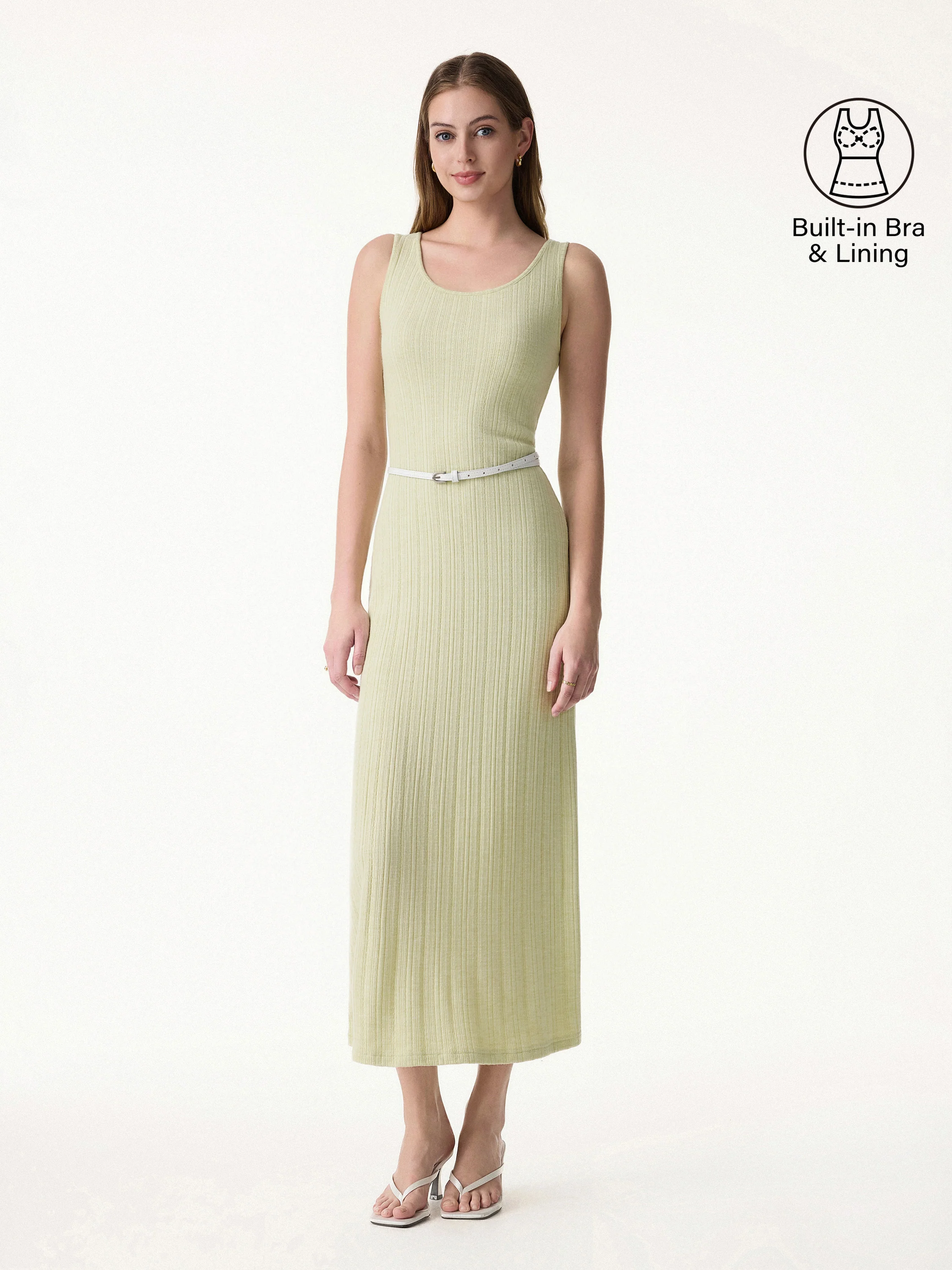 Pointelle U-Neck Maxi Bra Dress - Image 4