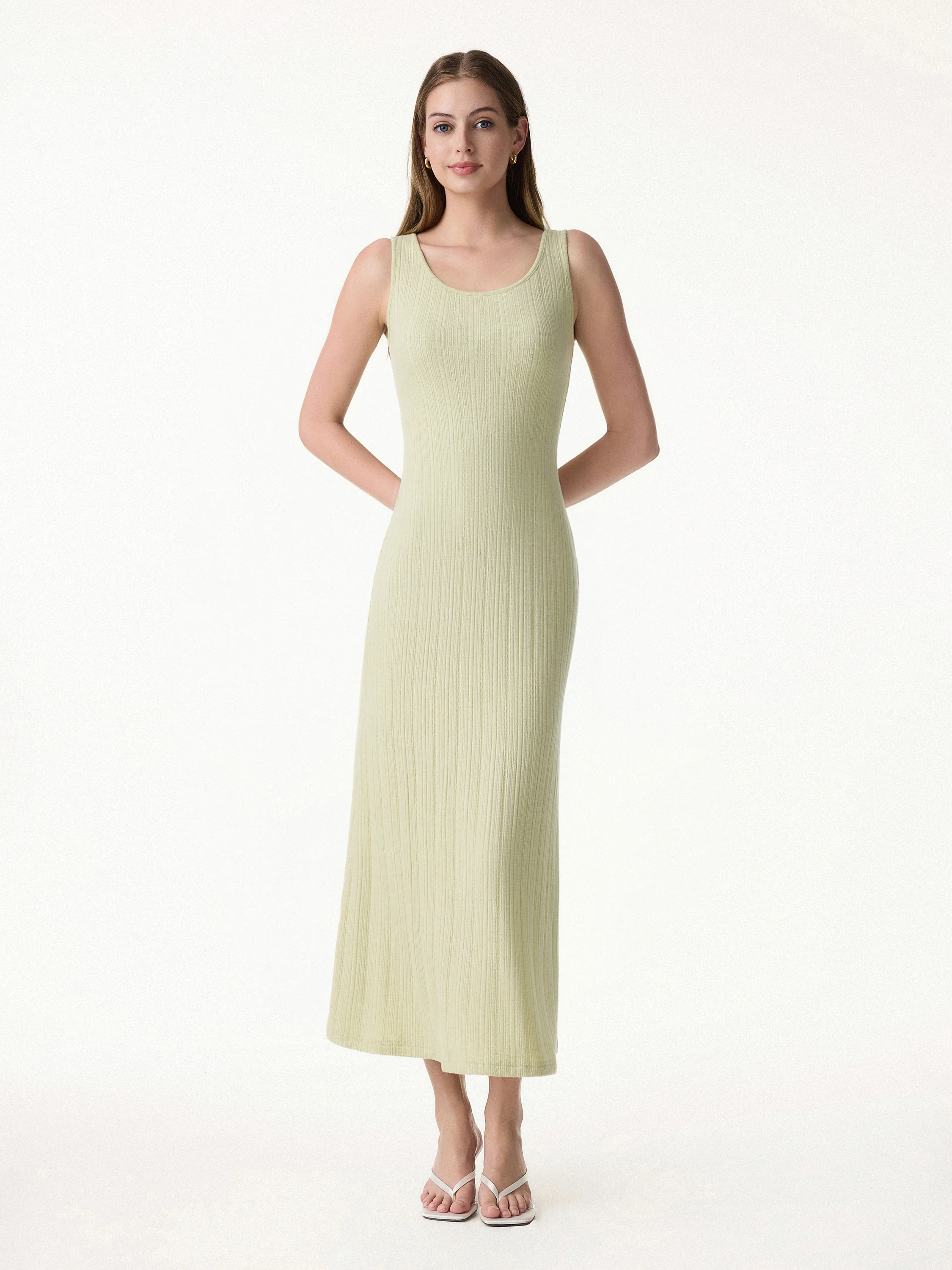 Pointelle U-Neck Maxi Bra Dress - Image 5