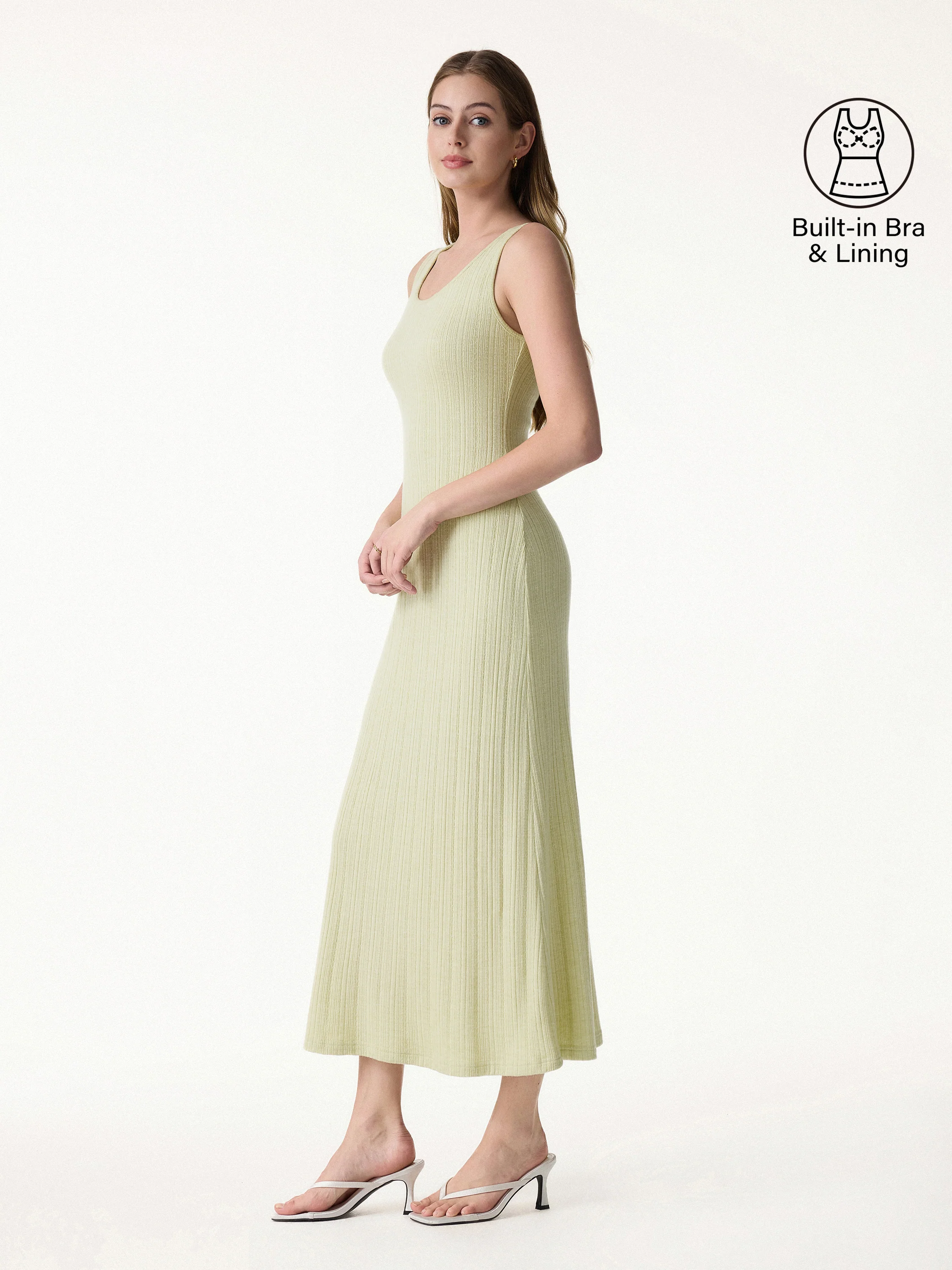 Pointelle U-Neck Maxi Bra Dress - Image 6