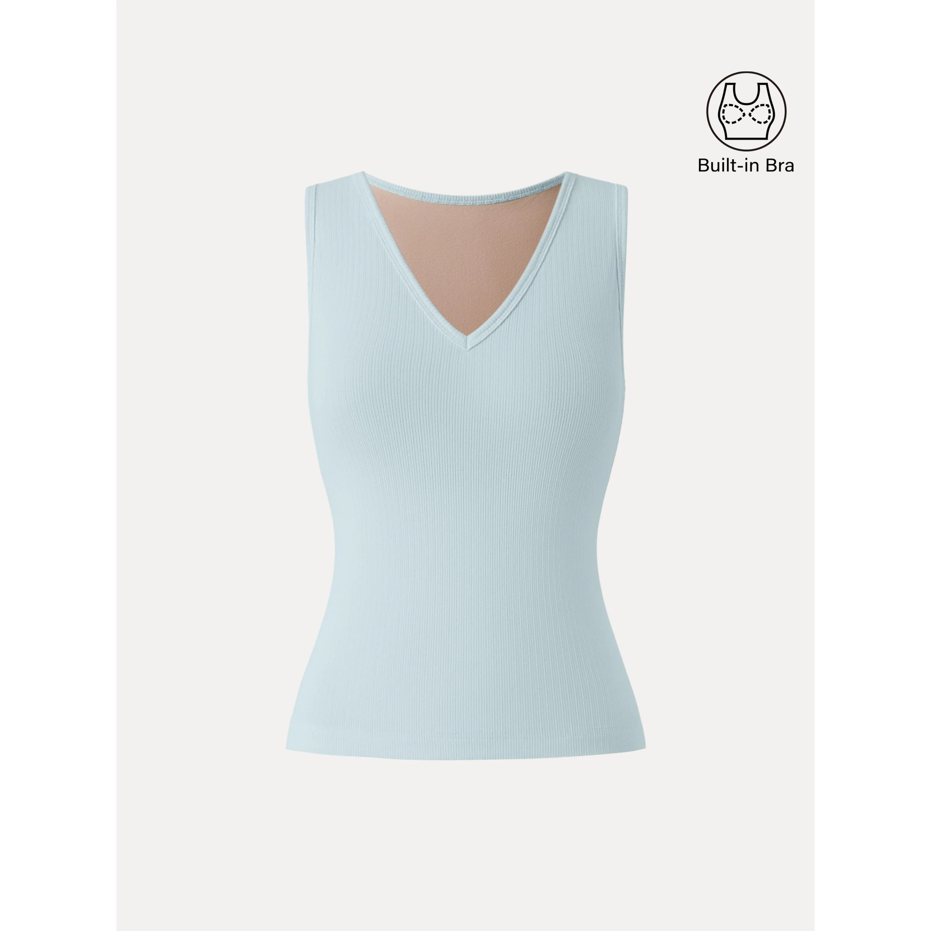 Pointelle V-neck Sleeveless Bra Tank - Image 15