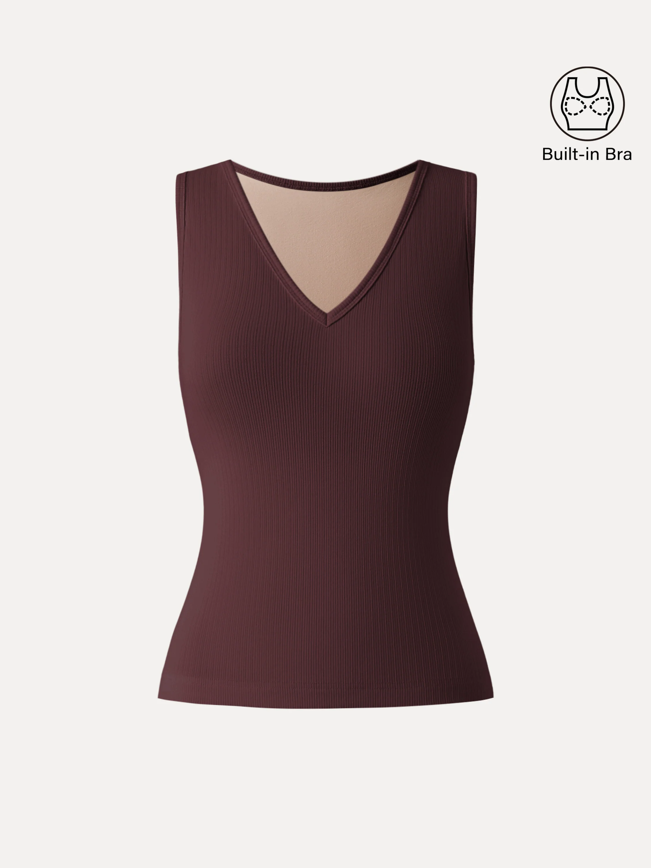 Pointelle V-neck Sleeveless Bra Tank - Image 2