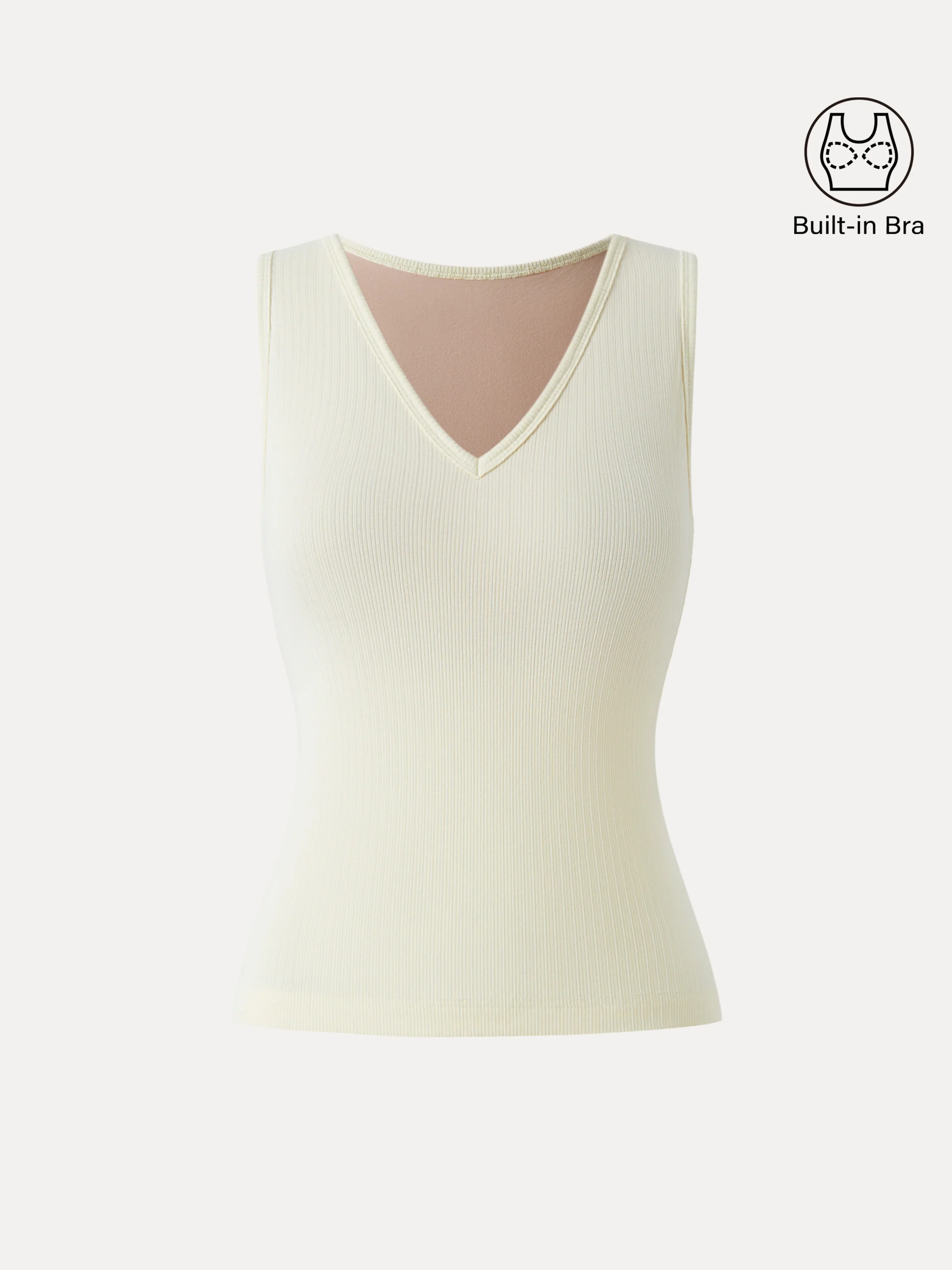 Pointelle V-neck Sleeveless Bra Tank - Image 4