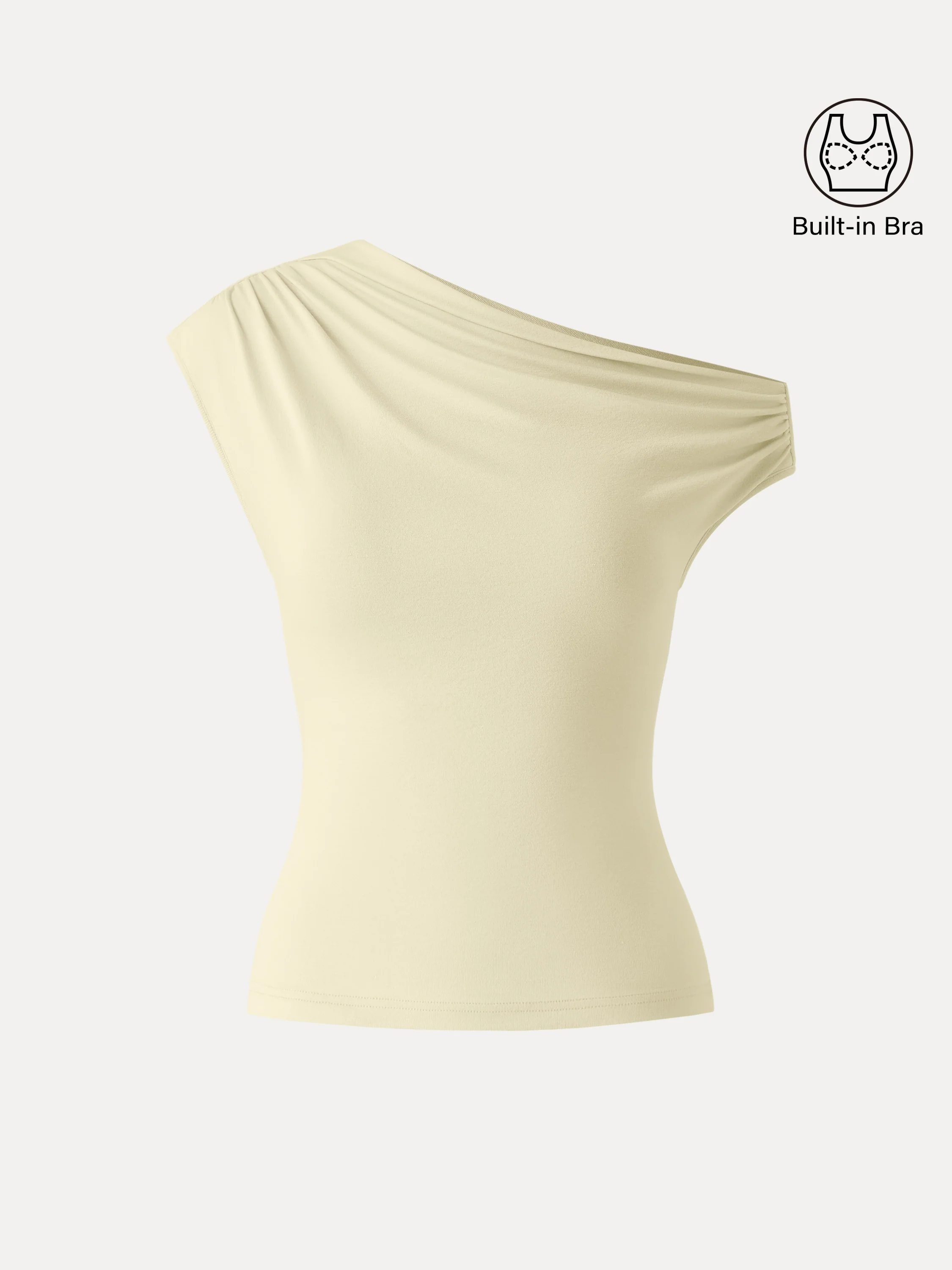 Ruched Asymmetrical Shoulder Bra Top - Image 12