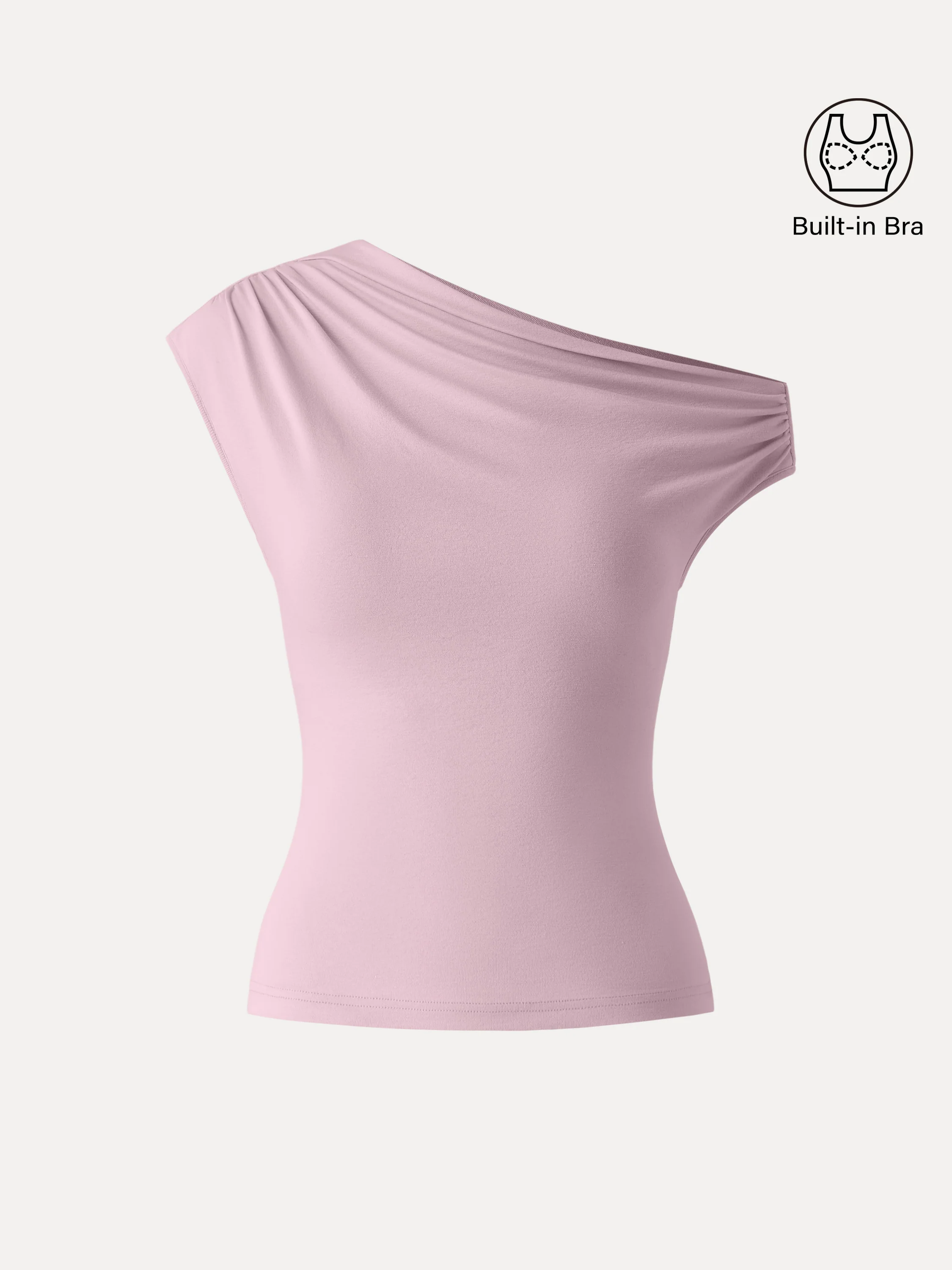 Ruched Asymmetrical Shoulder Bra Top - Image 13