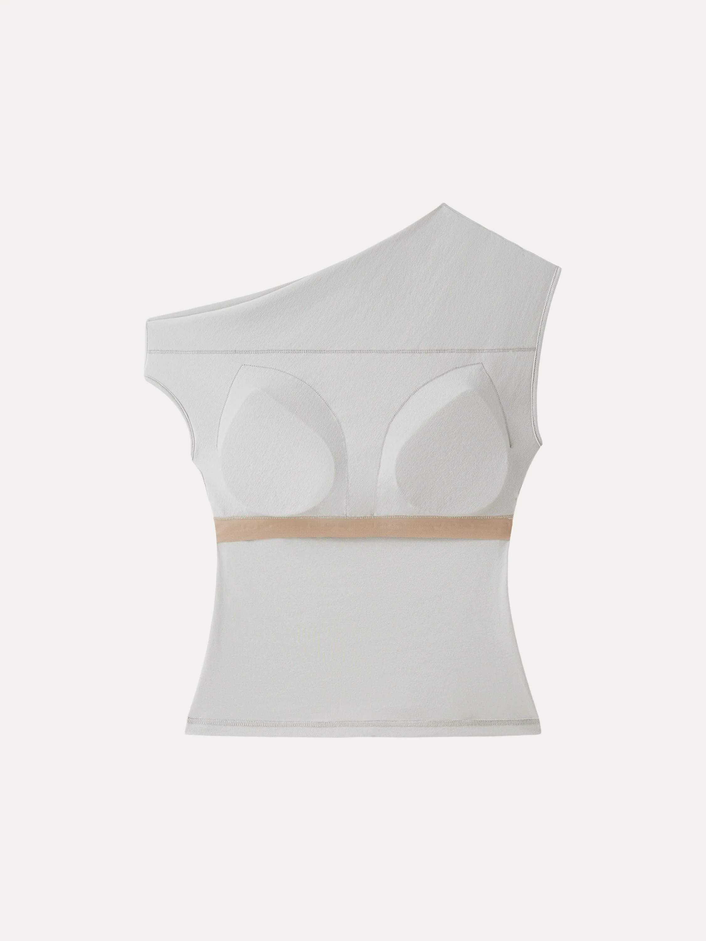 Ruched Asymmetrical Shoulder Bra Top - Image 9