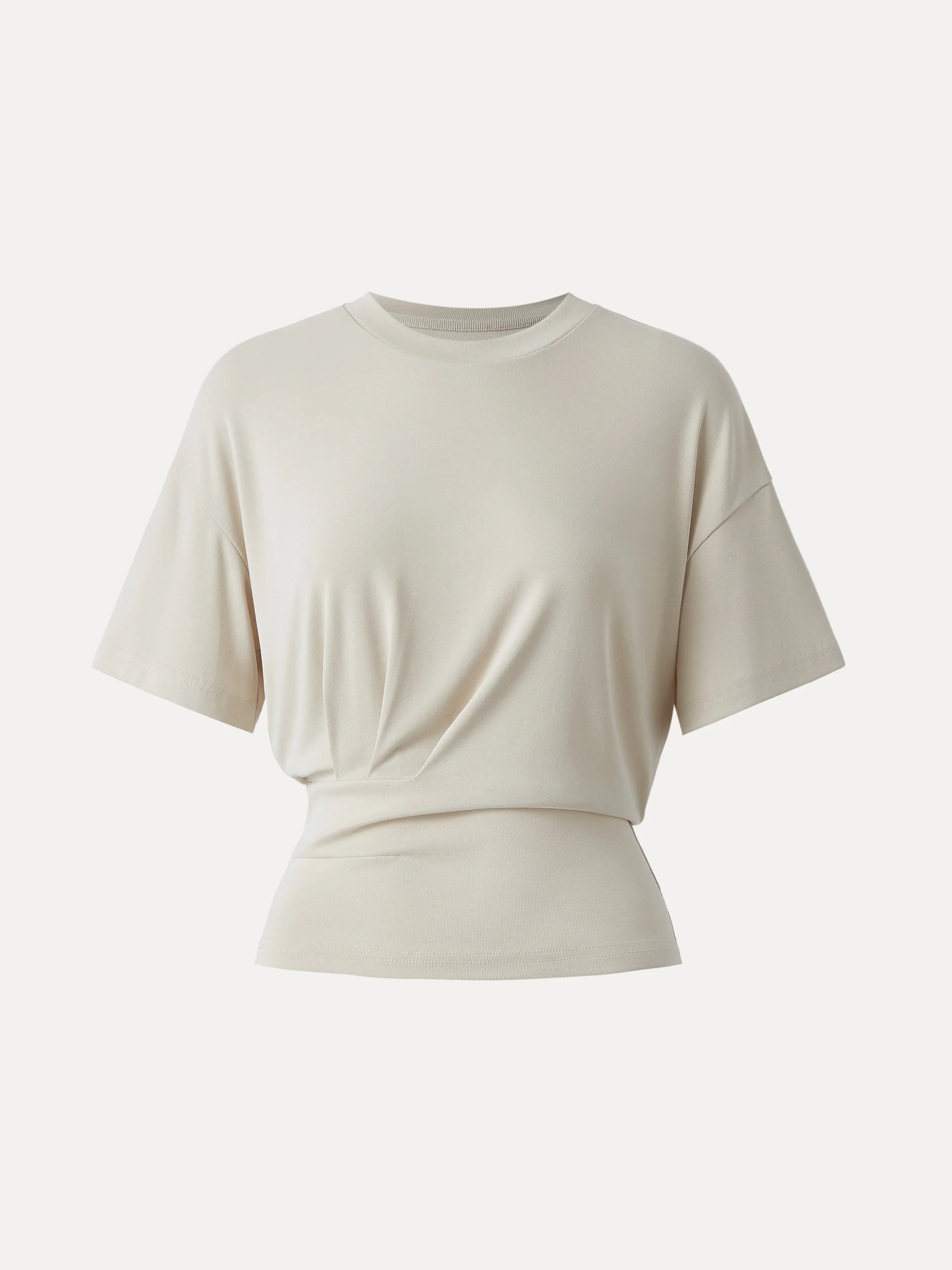 Crewneck Short Sleeve Tucked Tee - Image 13