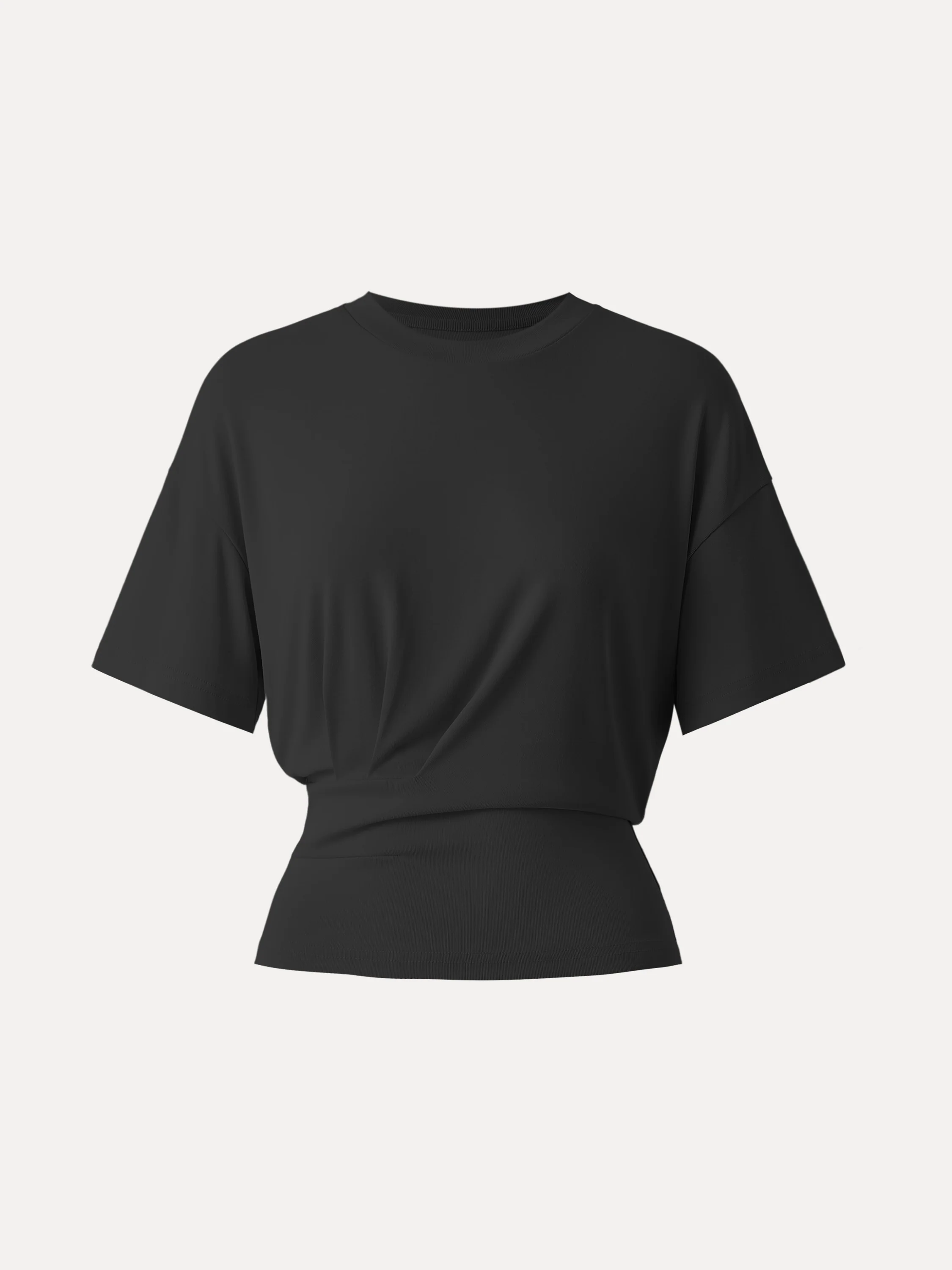 Crewneck Short Sleeve Tucked Tee - Image 14
