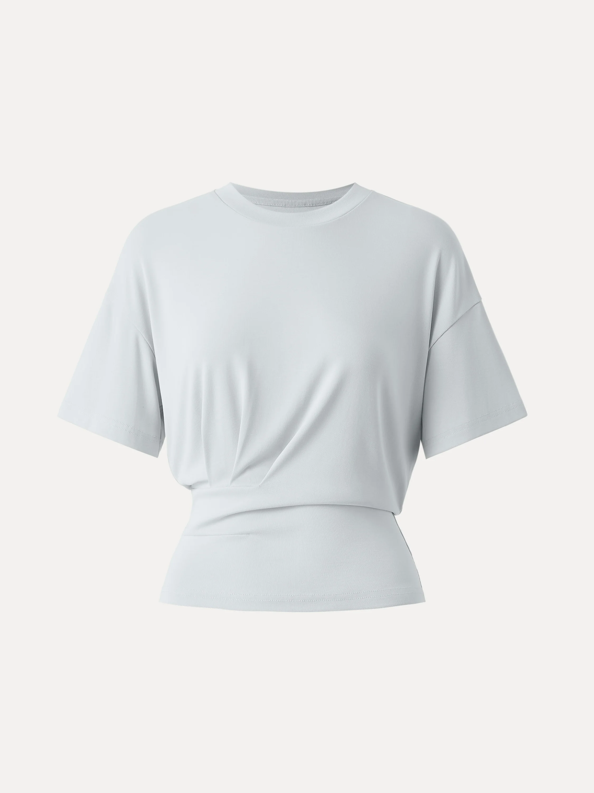 Crewneck Short Sleeve Tucked Tee - Image 15