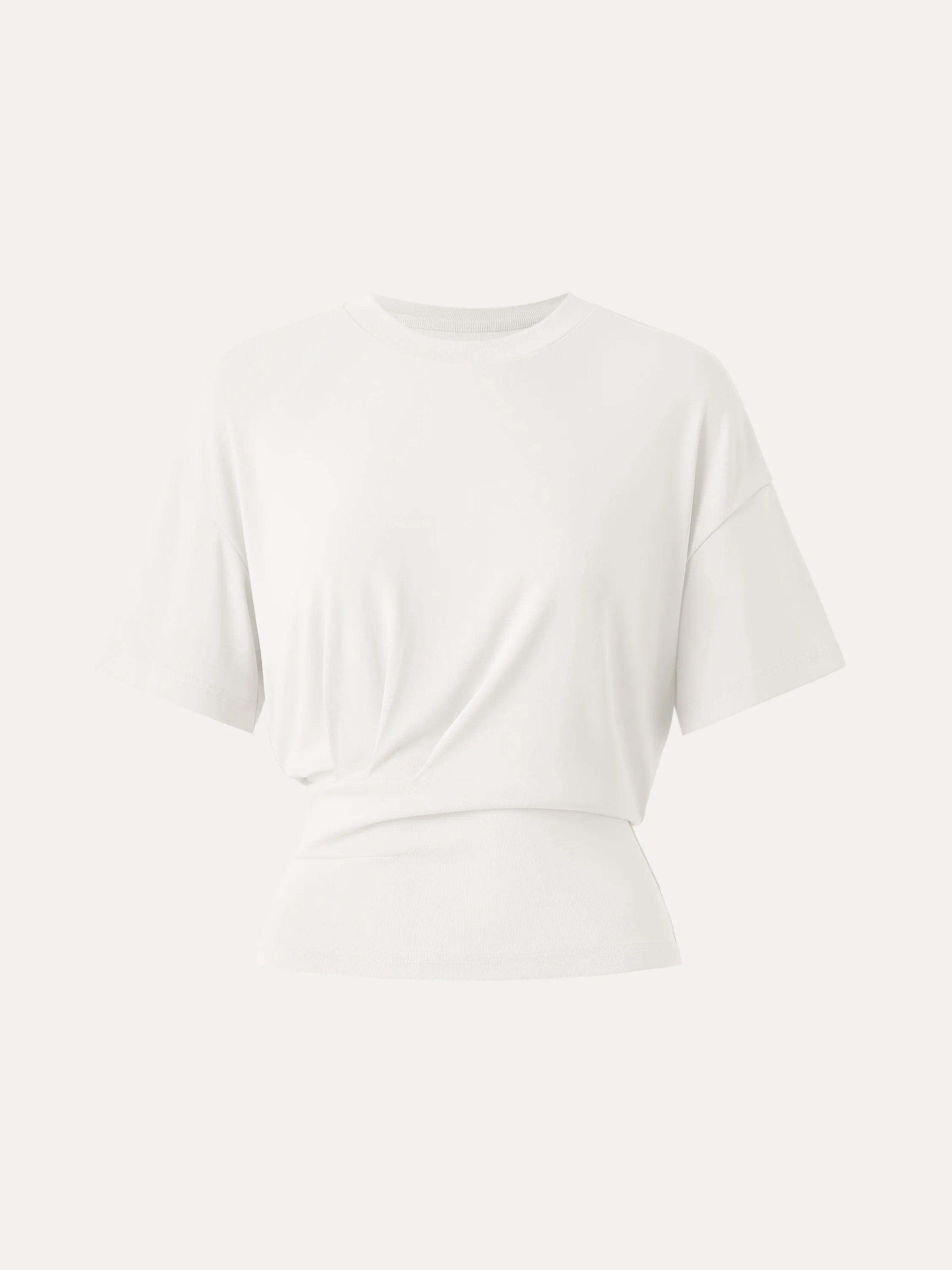 Crewneck Short Sleeve Tucked Tee - Image 16
