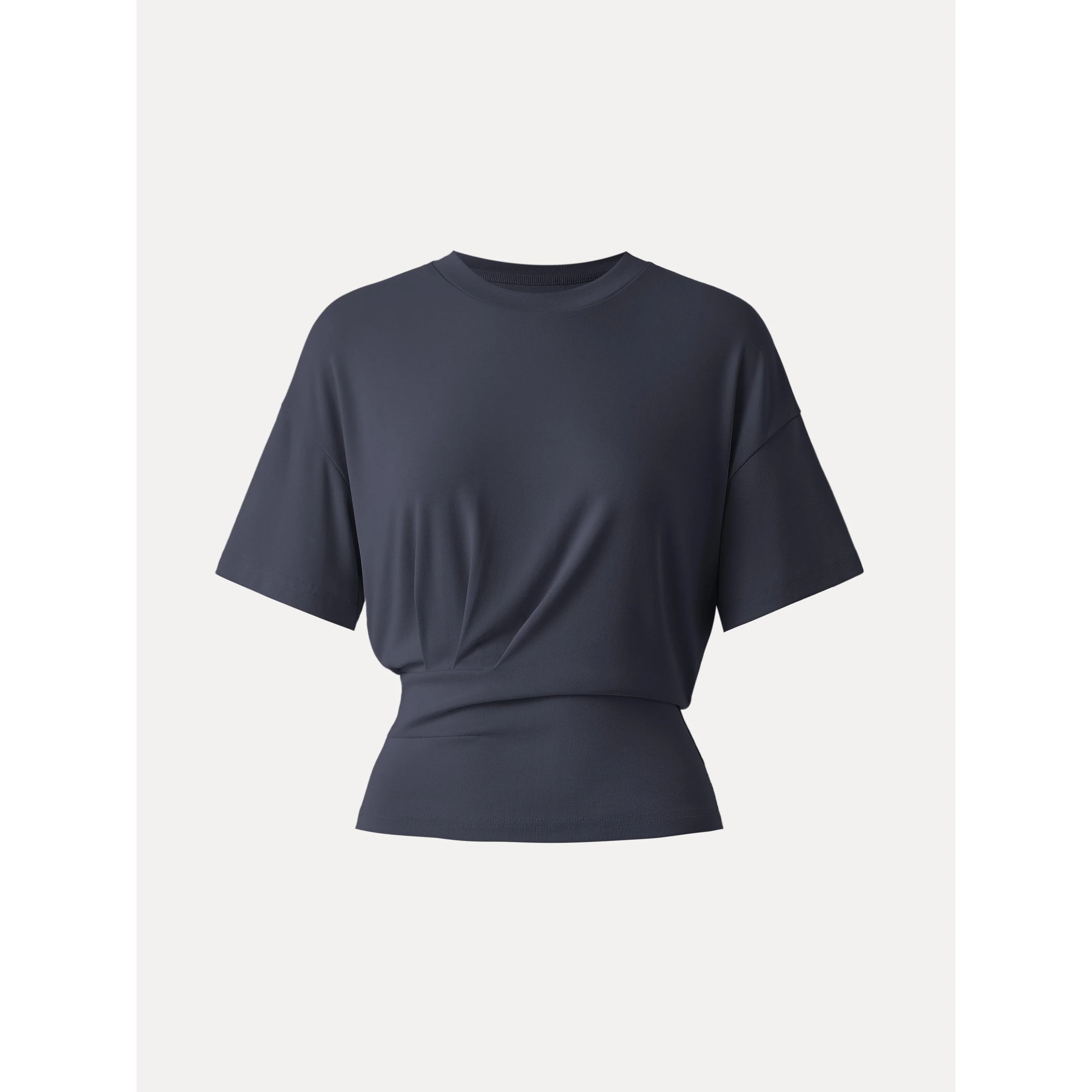Crewneck Short Sleeve Tucked Tee - Image 17