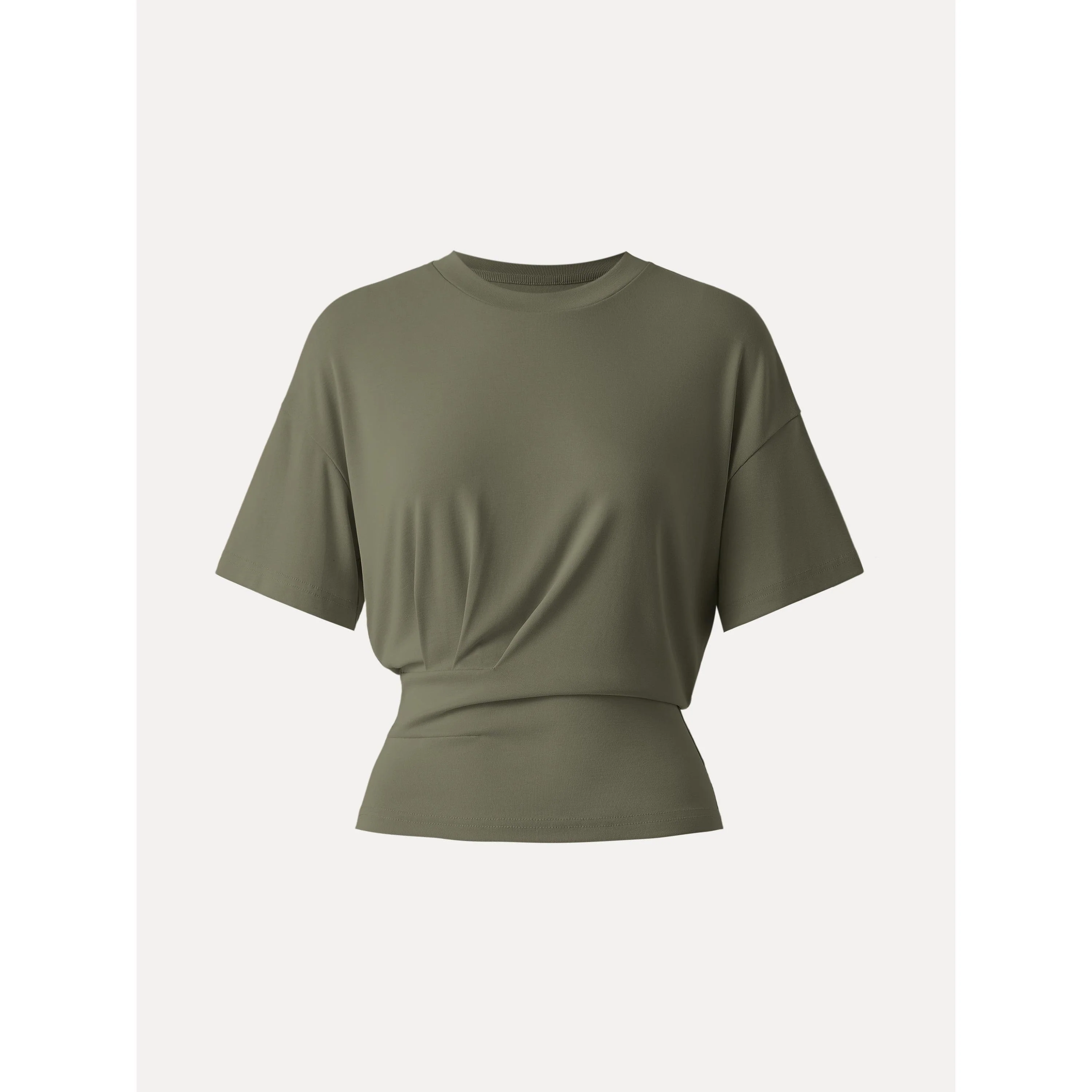 Crewneck Short Sleeve Tucked Tee - Image 19