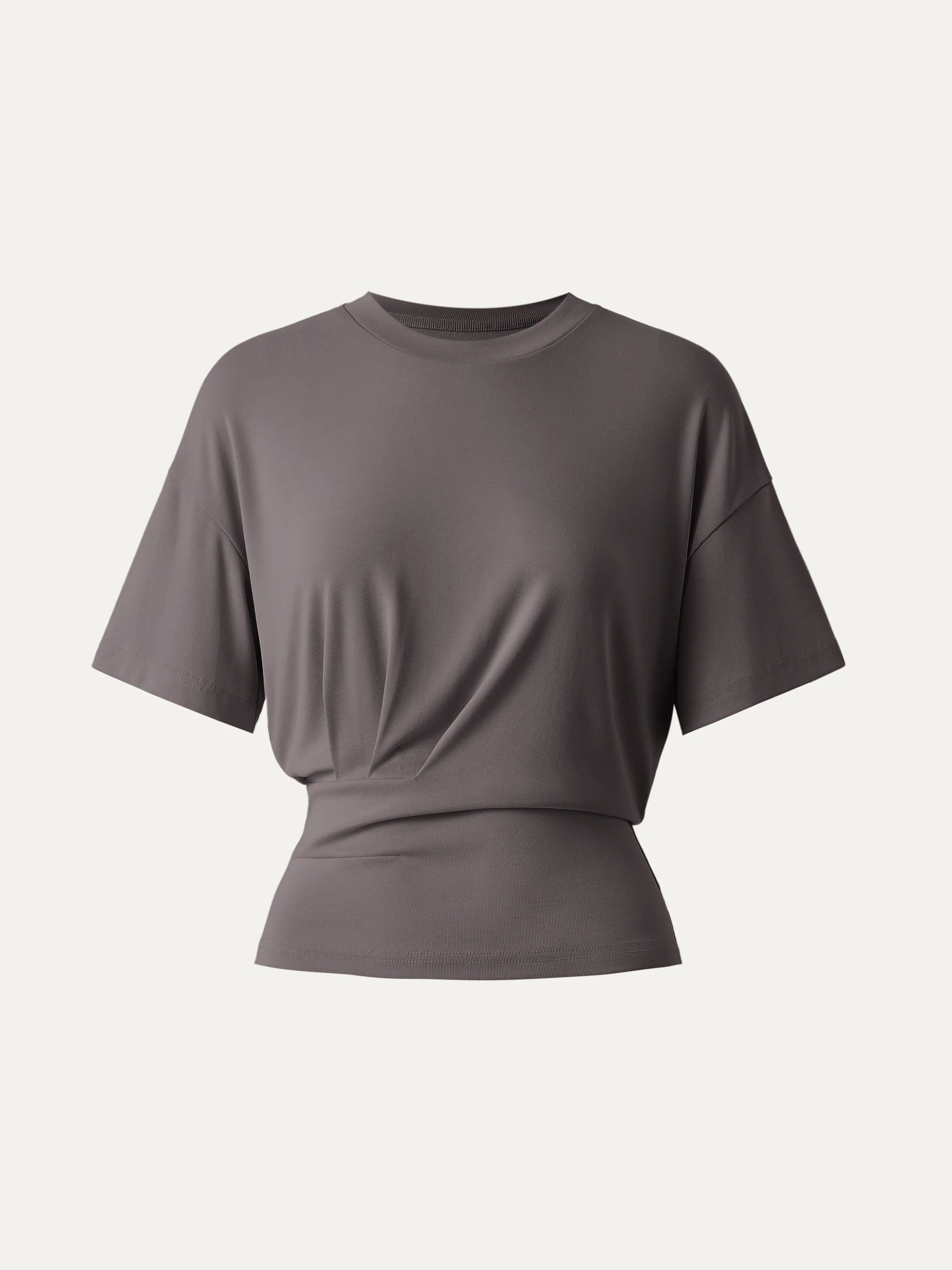 Crewneck Short Sleeve Tucked Tee - Image 22