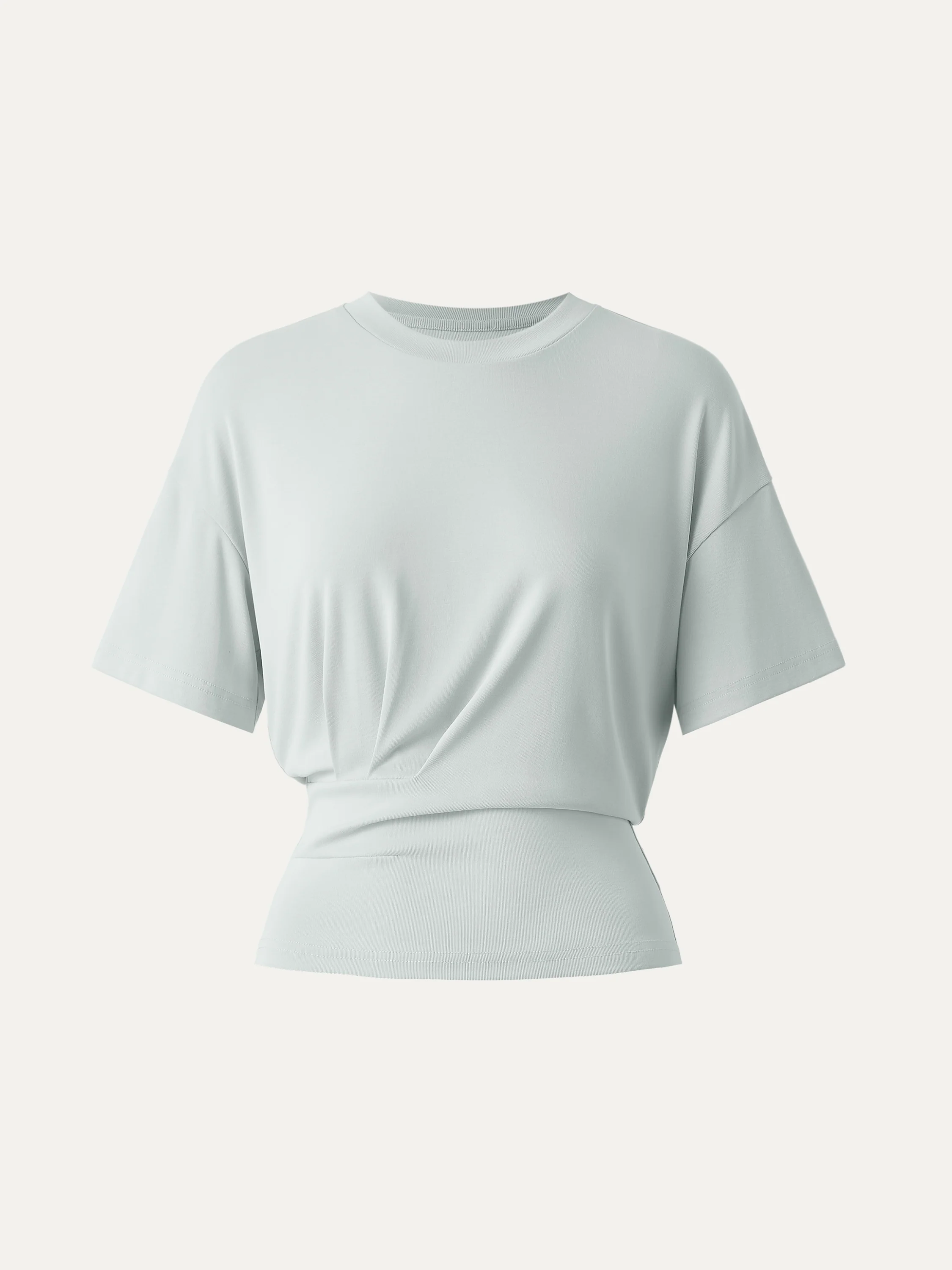 Crewneck Short Sleeve Tucked Tee - Image 23