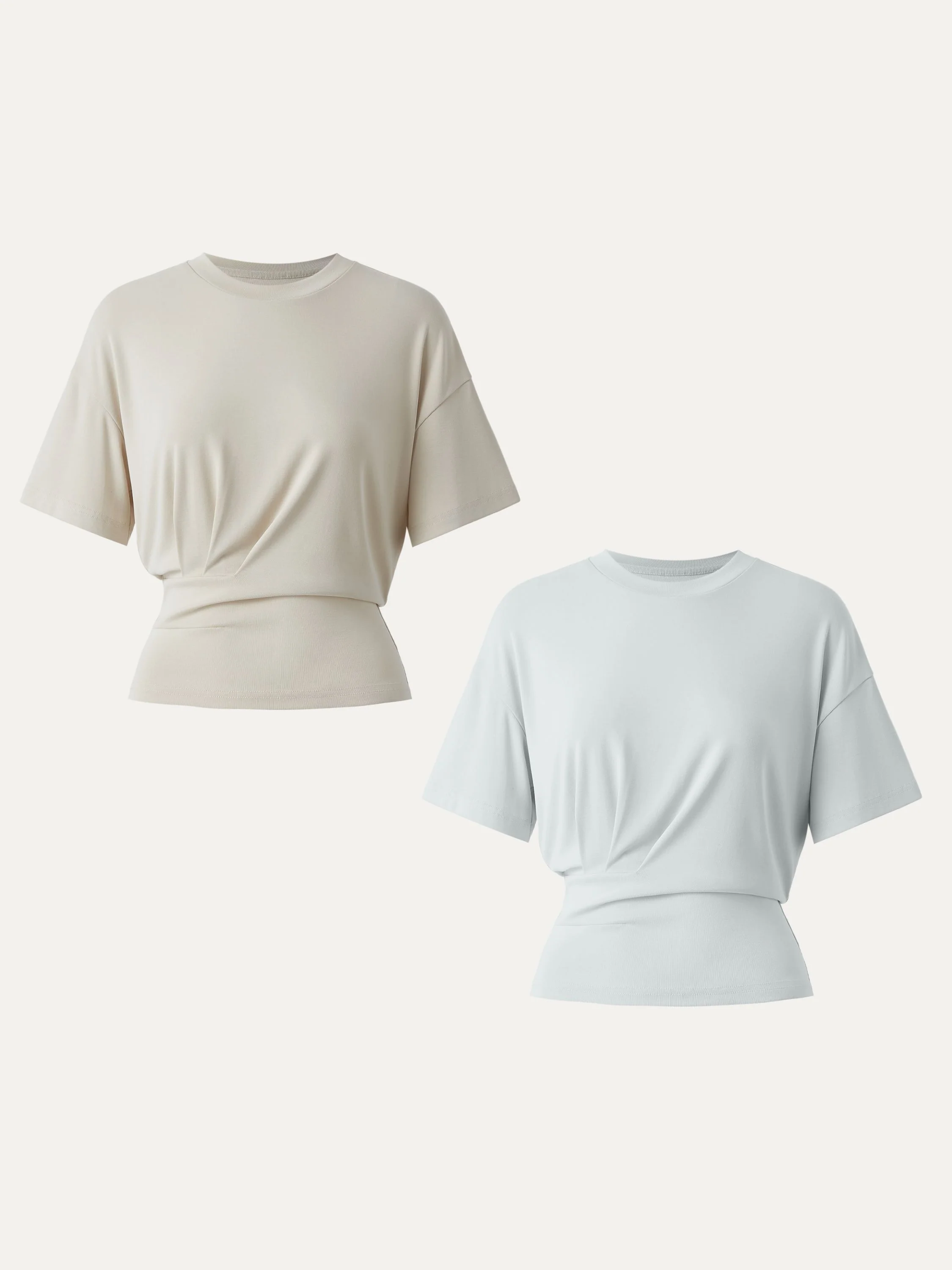 Crewneck Short Sleeve Tucked Tee - Image 24