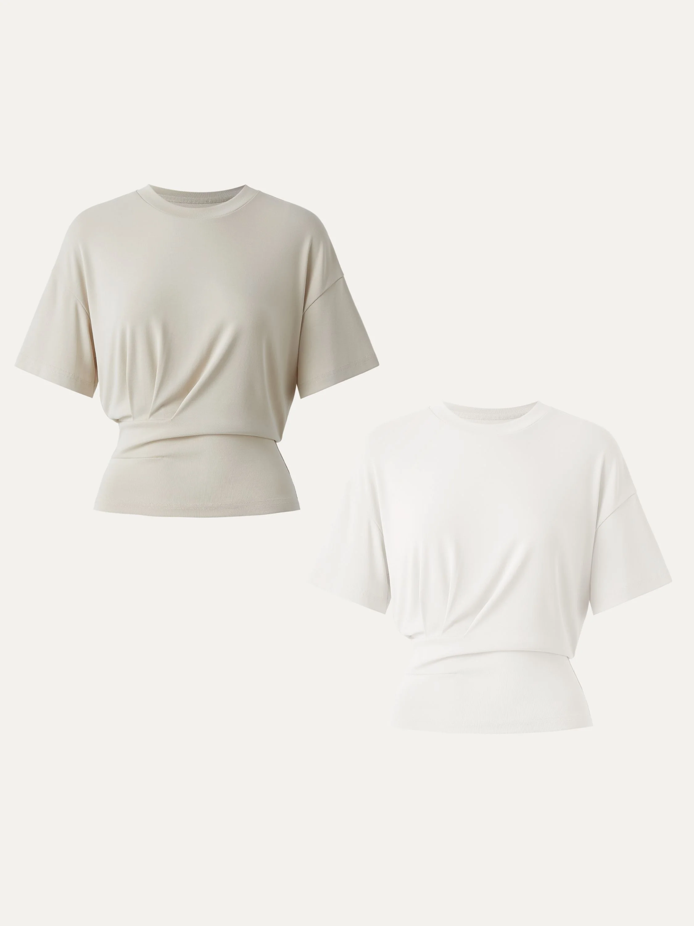Crewneck Short Sleeve Tucked Tee - Image 26