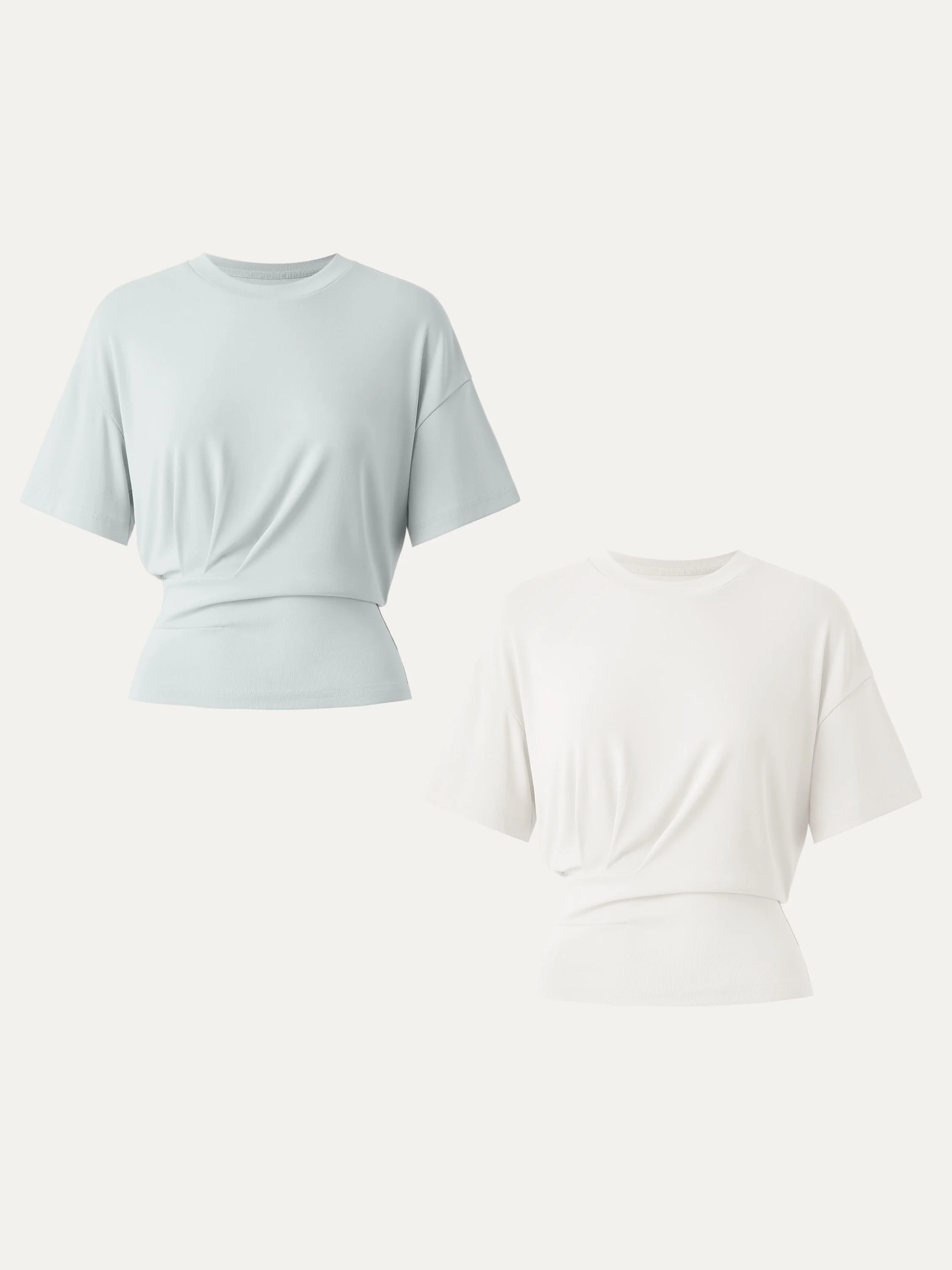Crewneck Short Sleeve Tucked Tee - Image 27