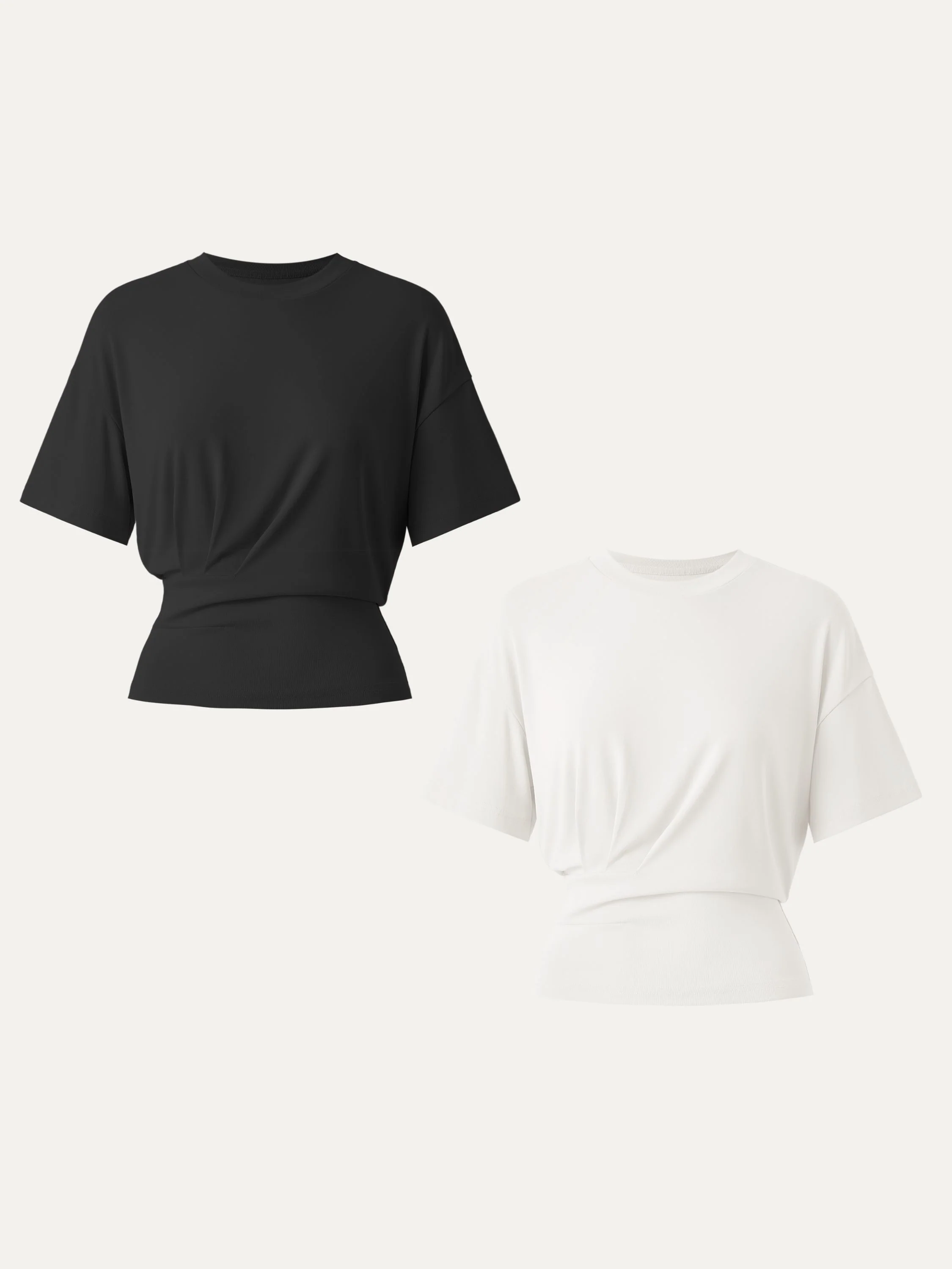 Crewneck Short Sleeve Tucked Tee - Image 28