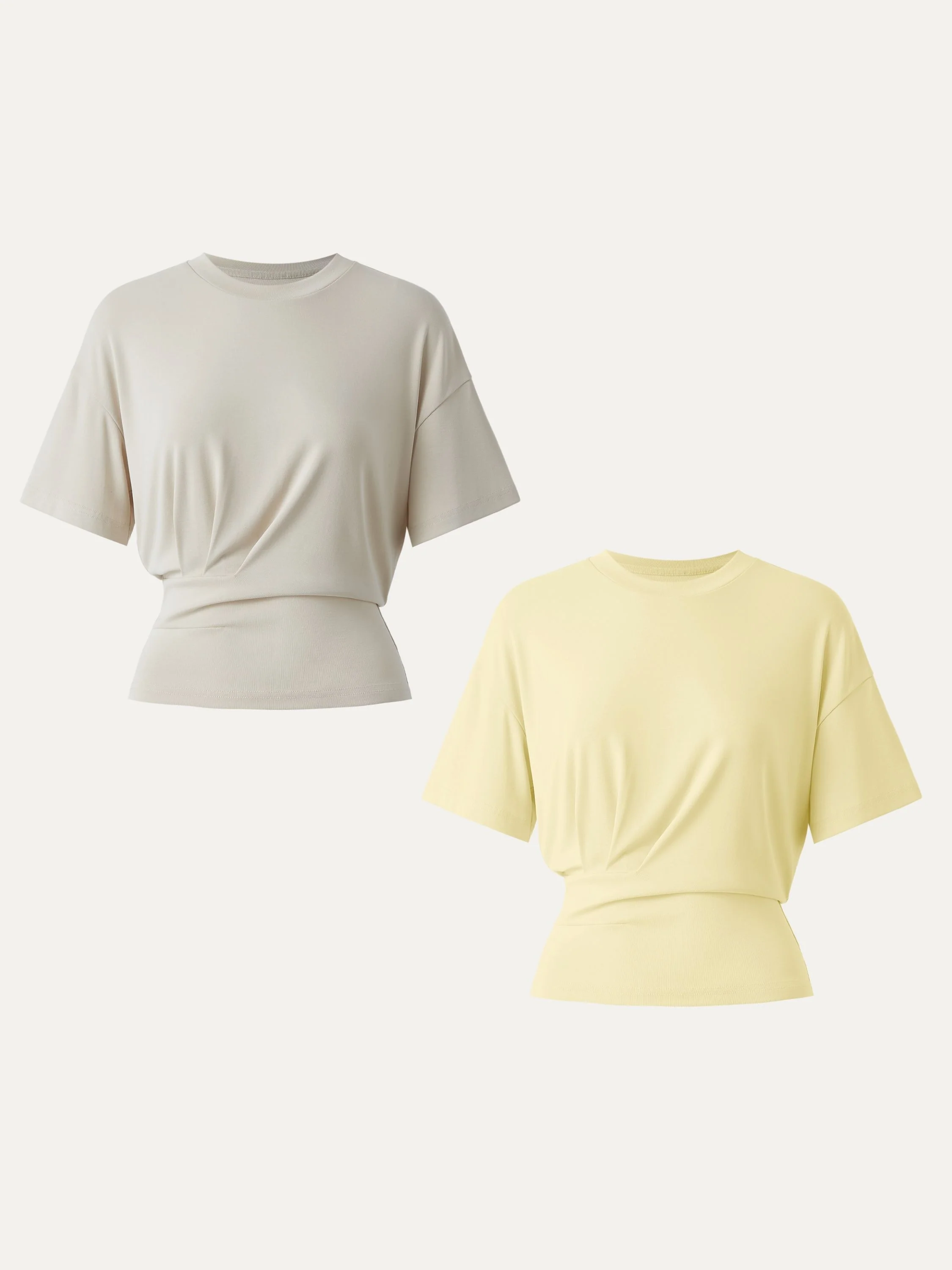 Crewneck Short Sleeve Tucked Tee - Image 30