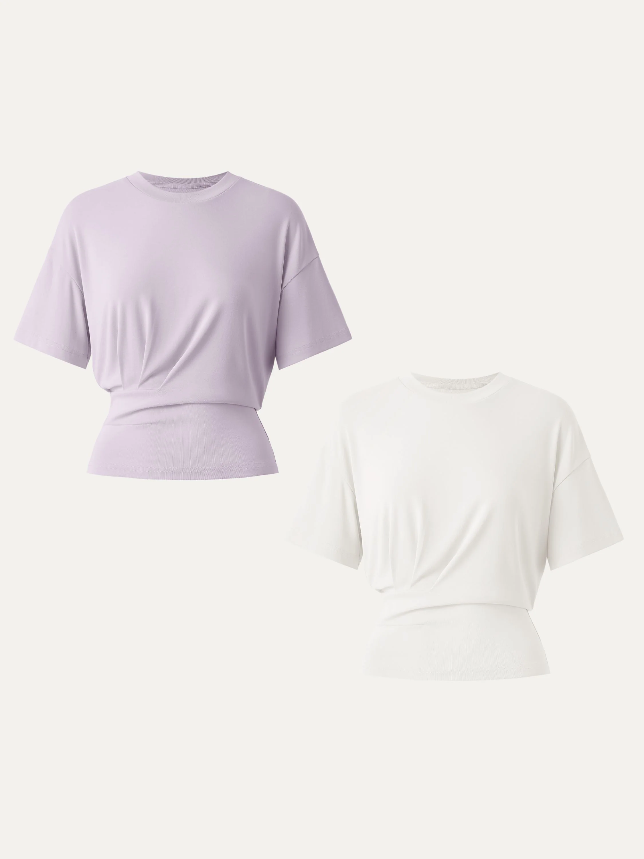 Crewneck Short Sleeve Tucked Tee - Image 34