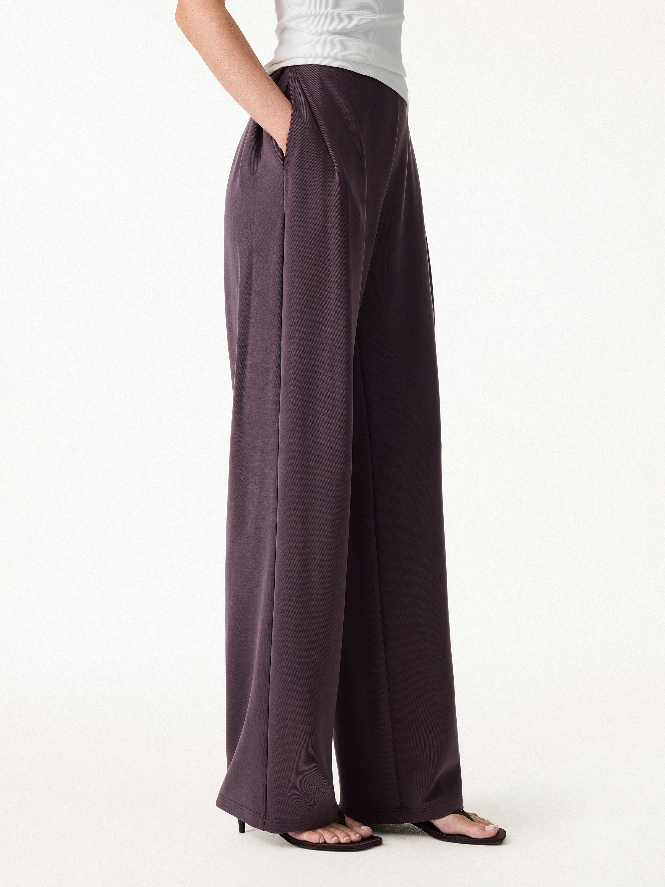 Sandwashed High Rise Straight Leg Pull-On Pants with Pockets - Image 8