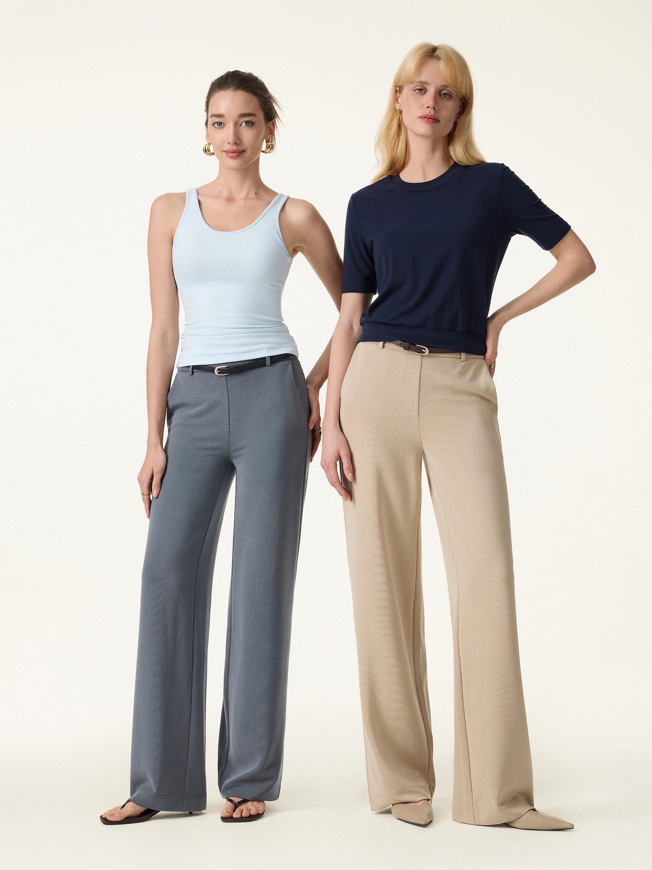 Sandwashed Lyocell Drapey Mid Rise Wide Leg Pull-on Pants - Image 4