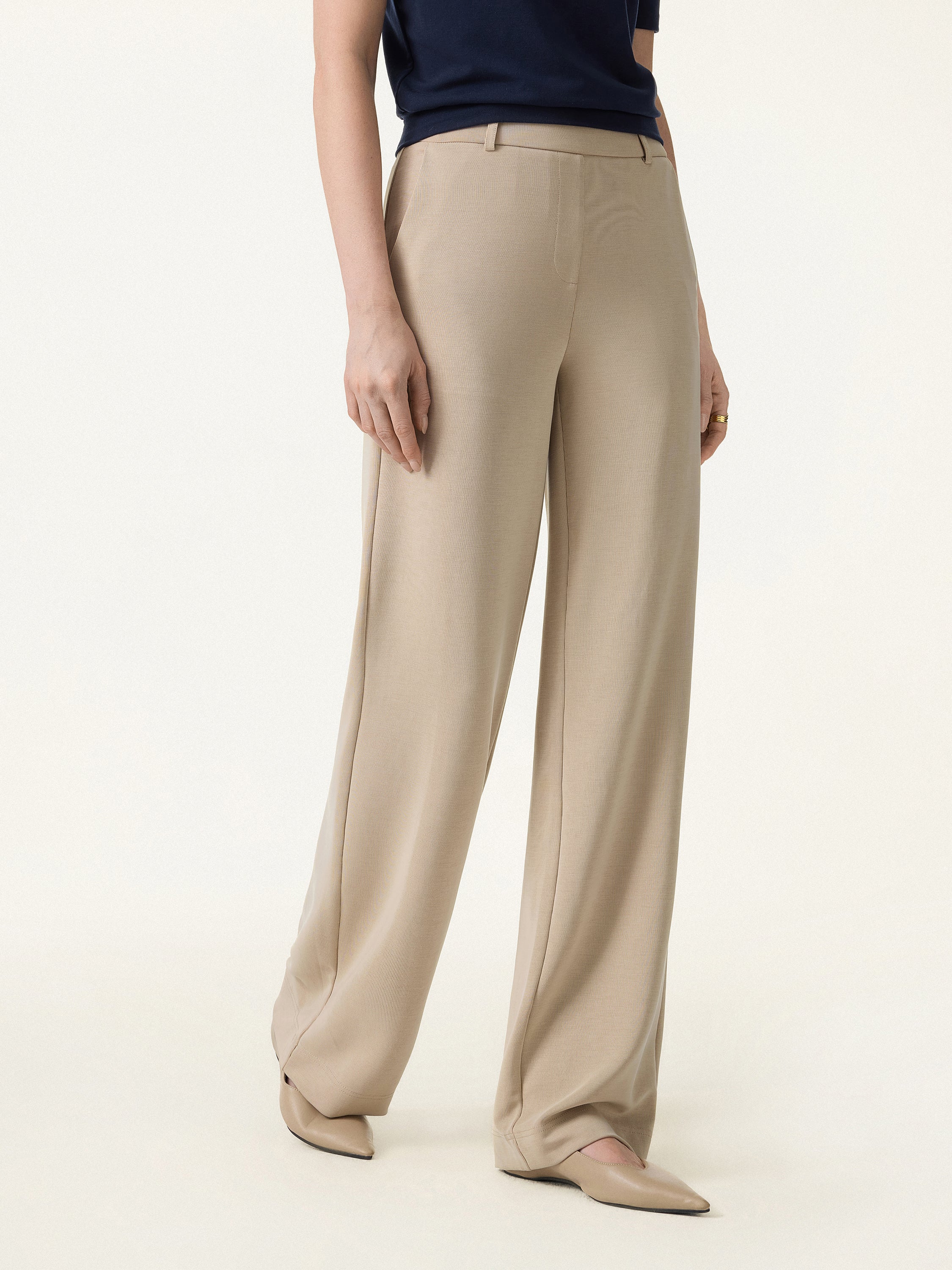 Sandwashed Lyocell Drapey Mid Rise Wide Leg Pull-on Pants - Image 9
