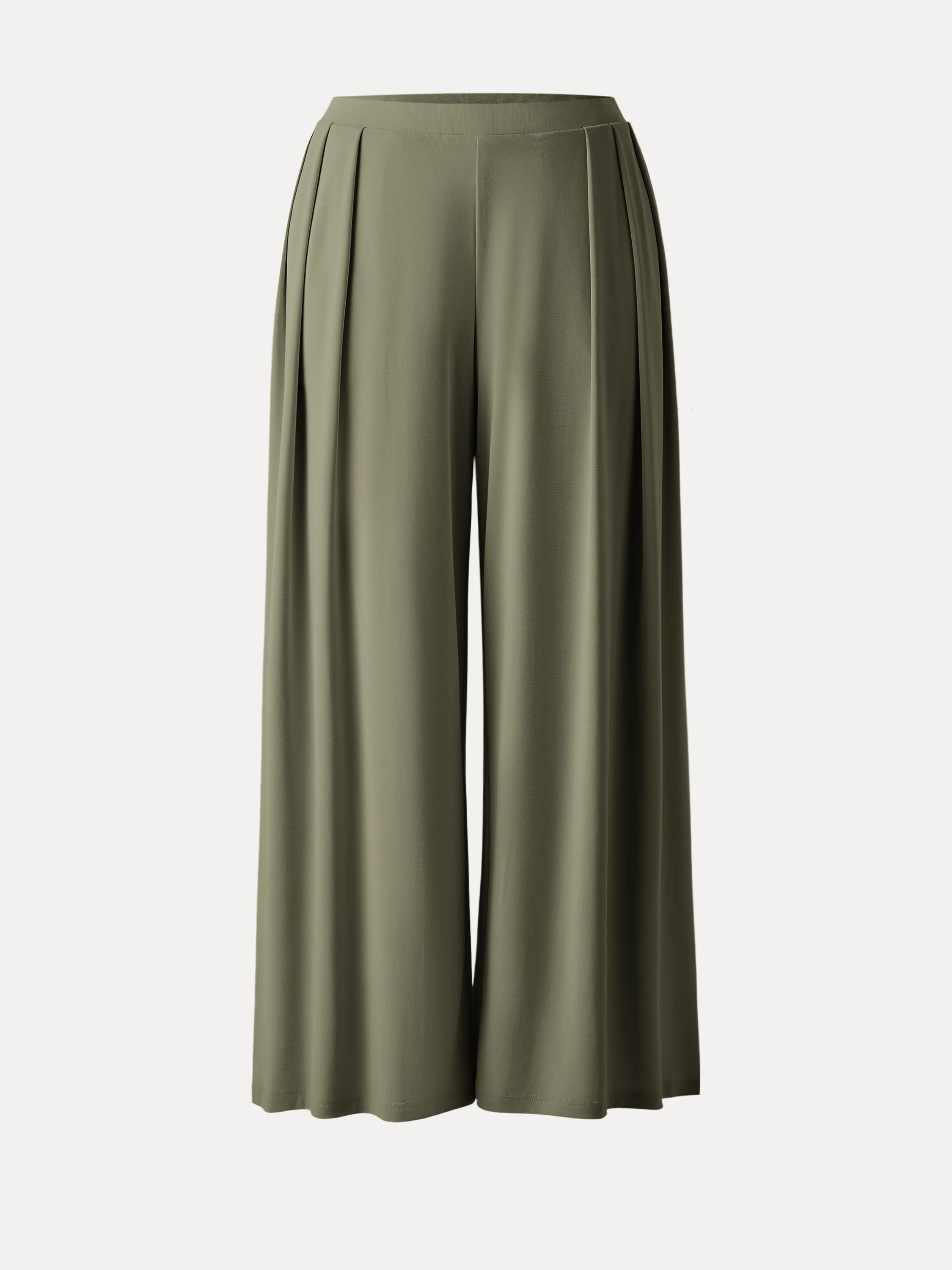 Sandwashed Mid Rise Pleated Wide Leg Palazzo Pants with Pockets - Image 21