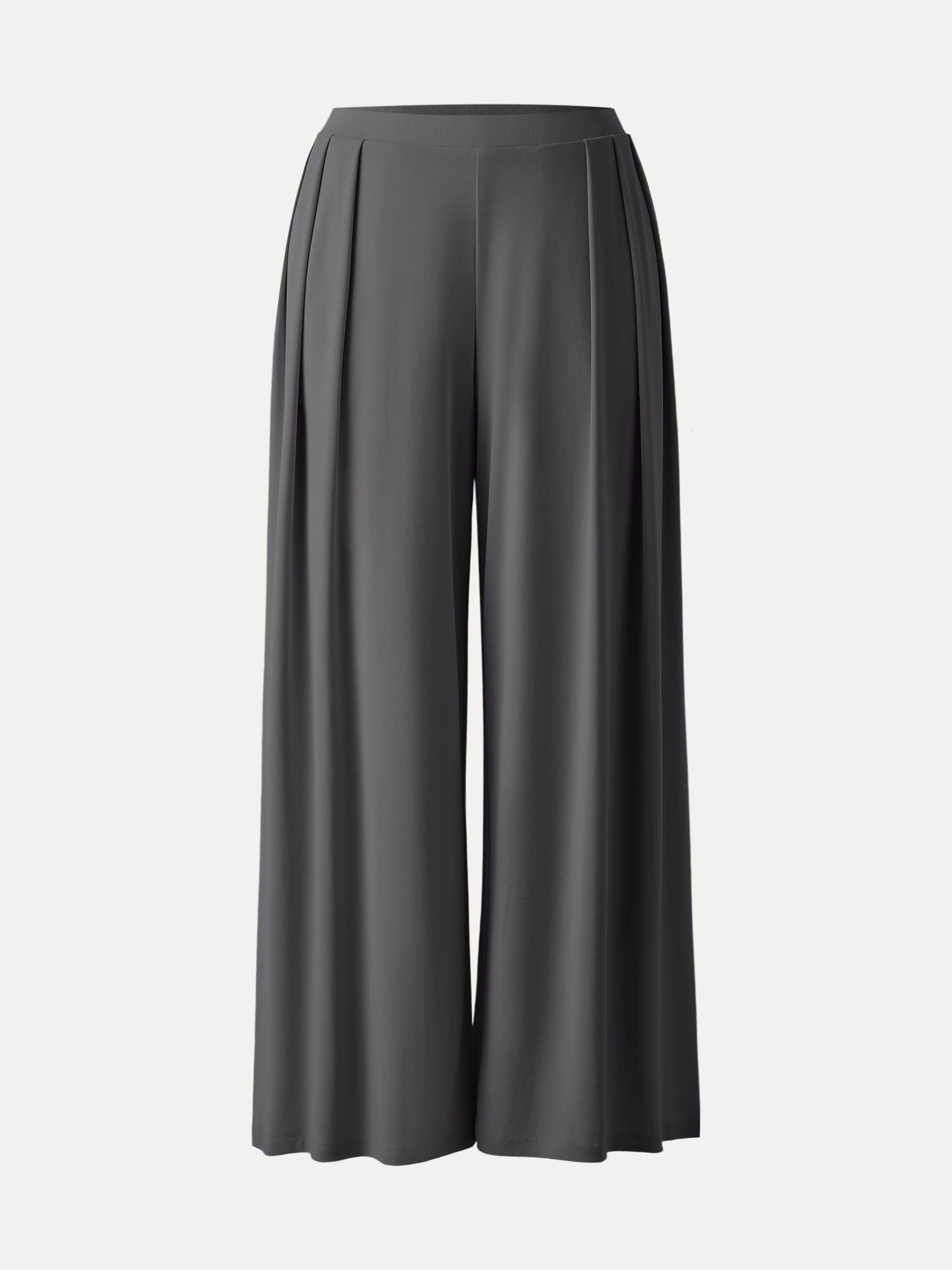 Sandwashed Mid Rise Pleated Wide Leg Palazzo Pants with Pockets - Image 25