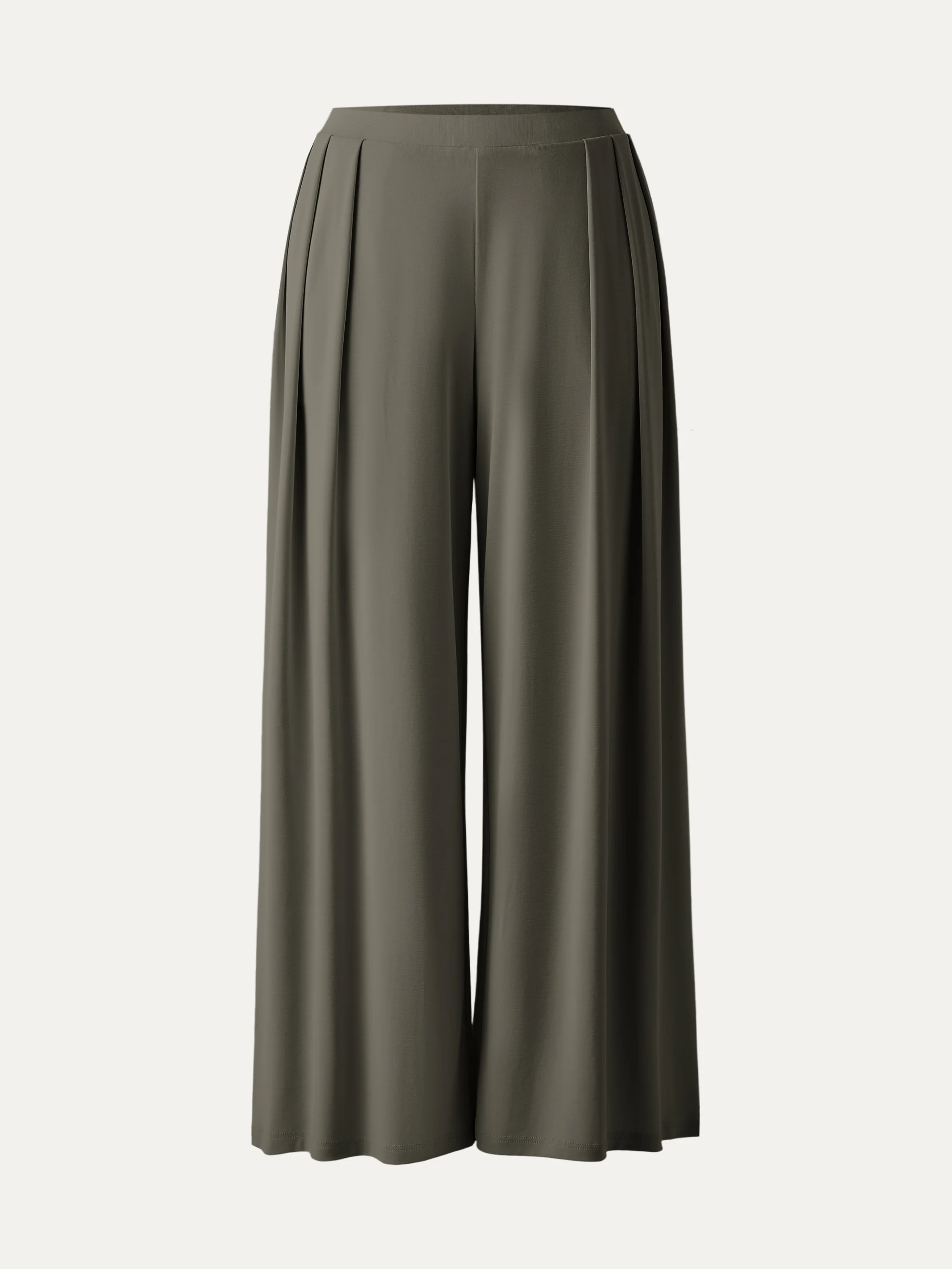 Sandwashed Mid Rise Pleated Wide Leg Palazzo Pants with Pockets - Image 27