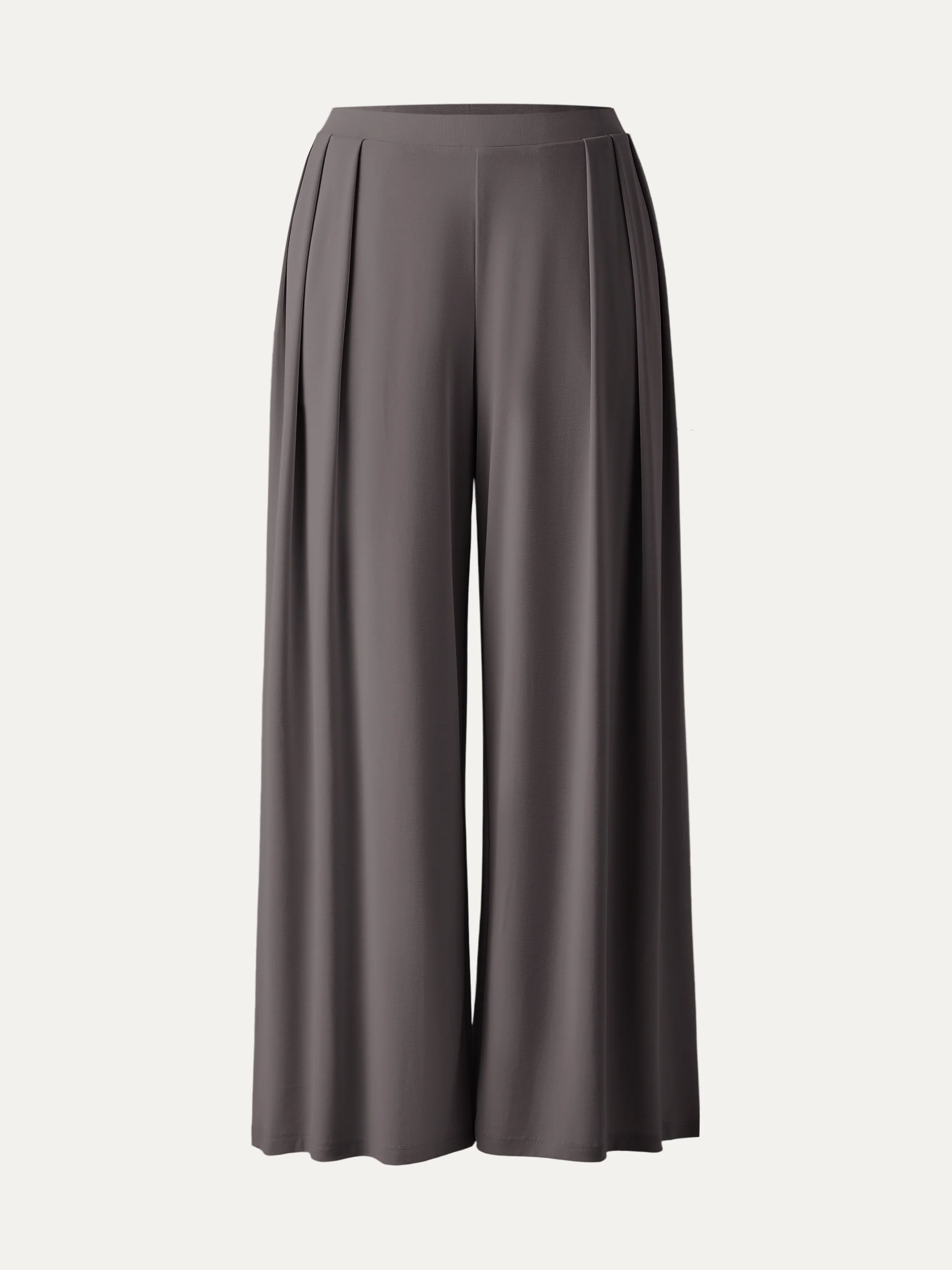 Sandwashed Mid Rise Pleated Wide Leg Palazzo Pants with Pockets - Image 28