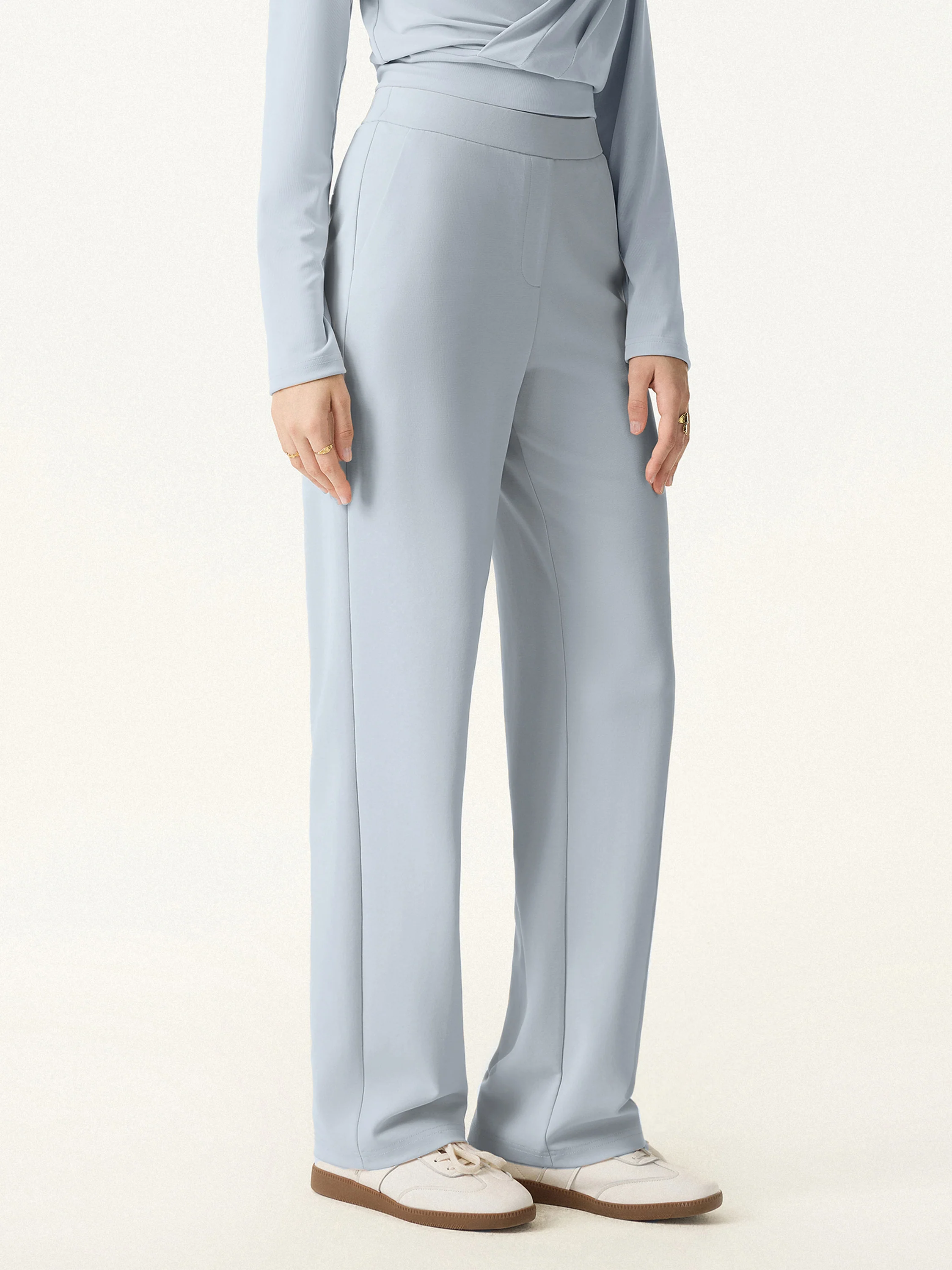 Sandwashed Modal Breathable Straight Leg Pull-on Travel Pants - Image 2