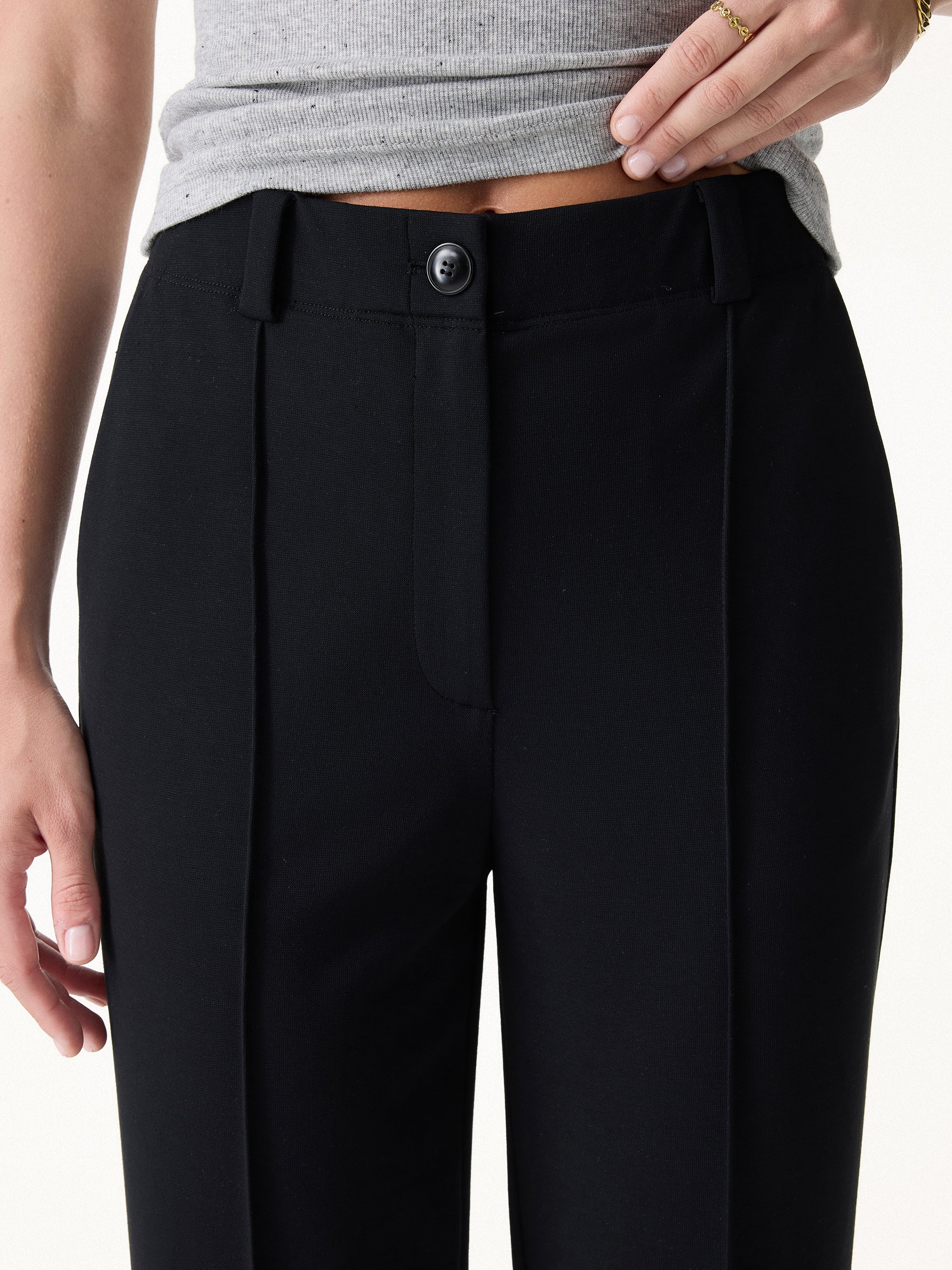 Sandwashed Modal Mid Rise Tapered Leg Pants with Pockets - Image 4