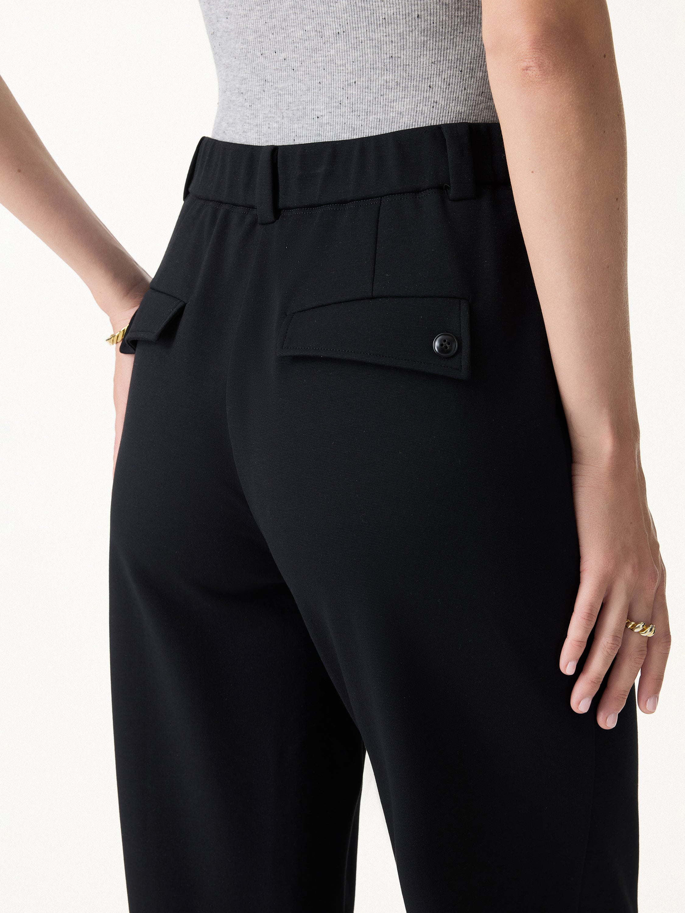 Sandwashed Modal Mid Rise Tapered Leg Pants with Pockets - Image 6
