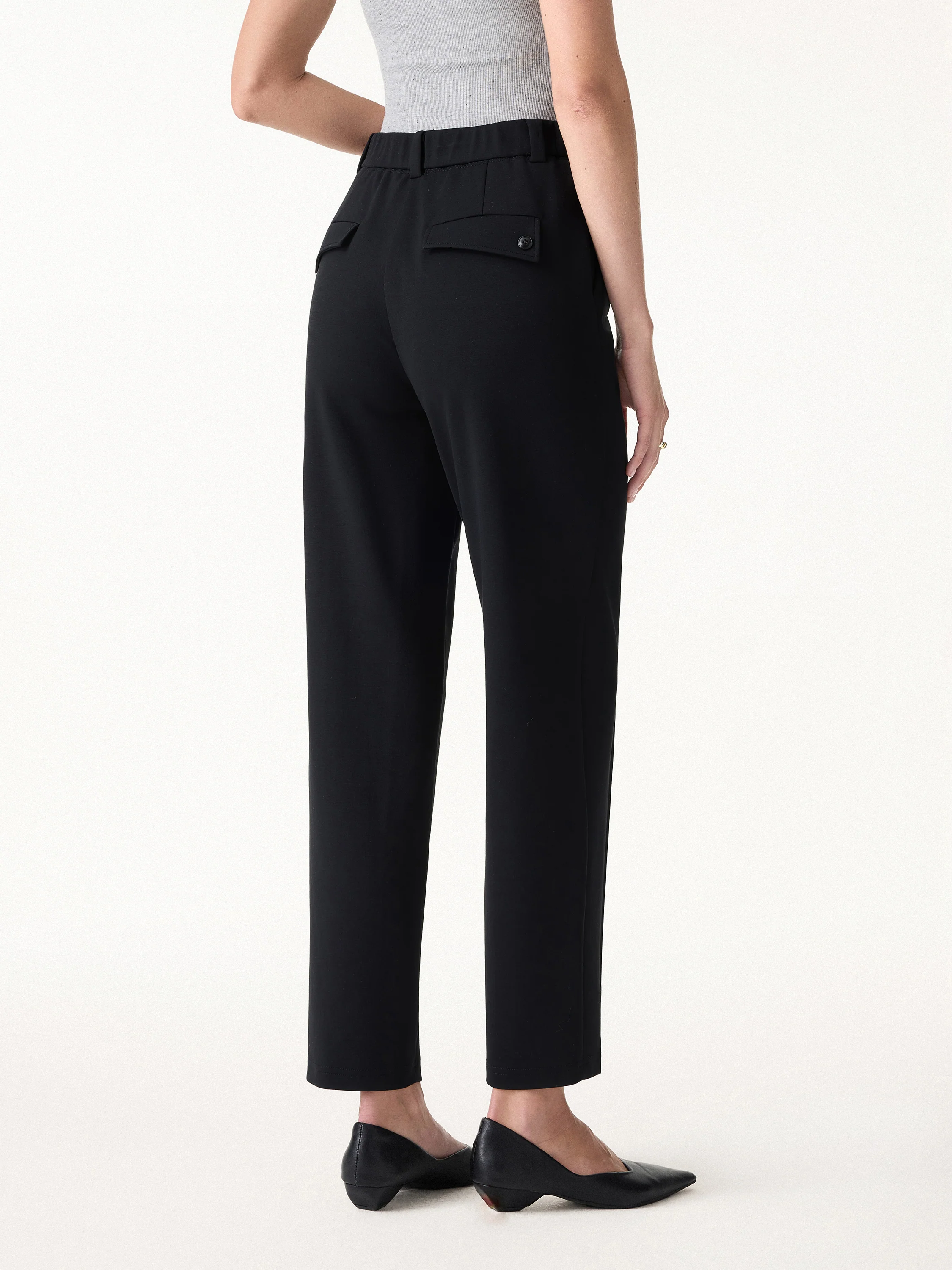 Sandwashed Modal Mid Rise Tapered Leg Pants with Pockets - Image 9