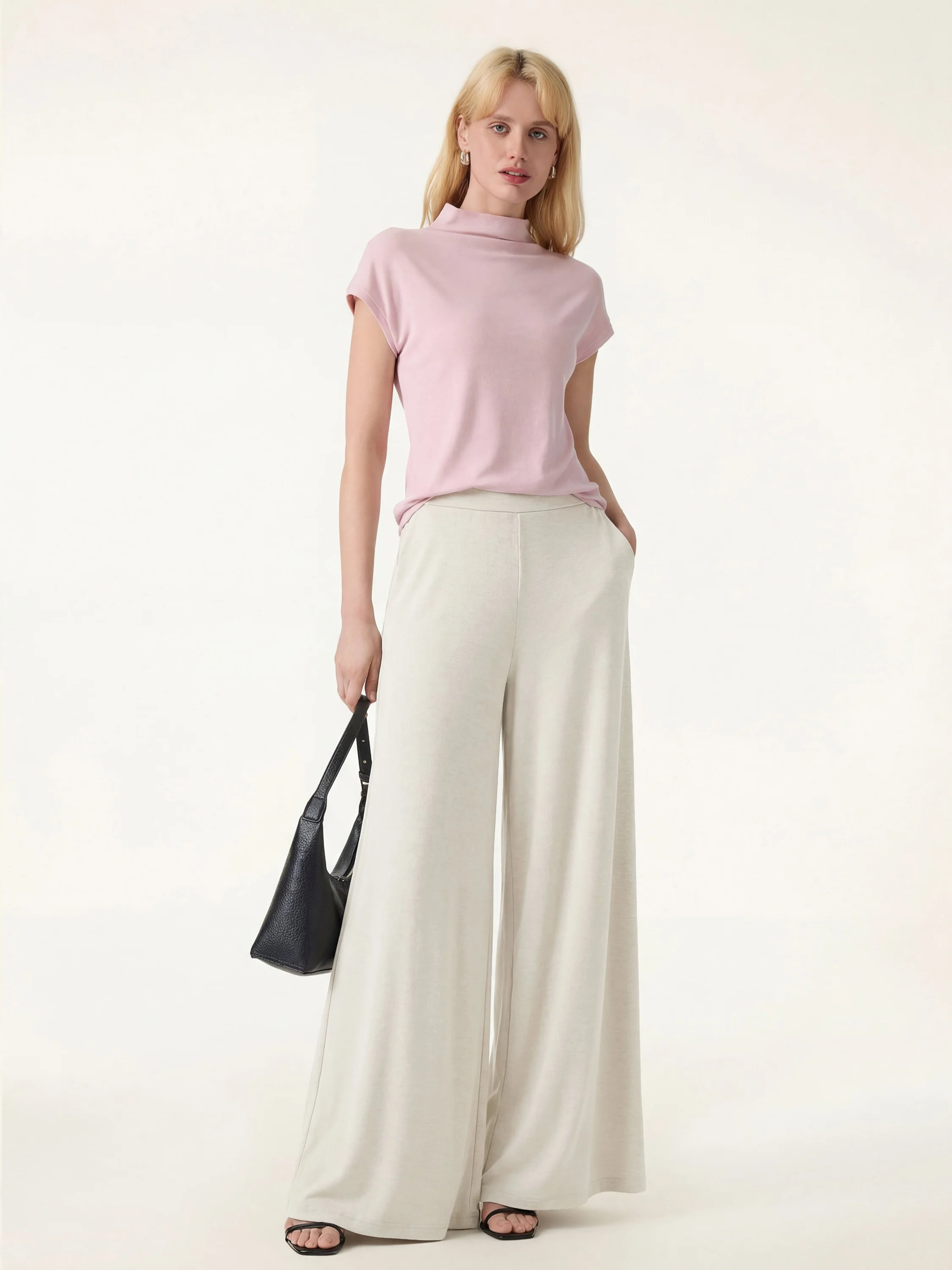 Sandwashed Modal Super Flowy Mid Rise Palazzo Pants with Pockets - Image 15