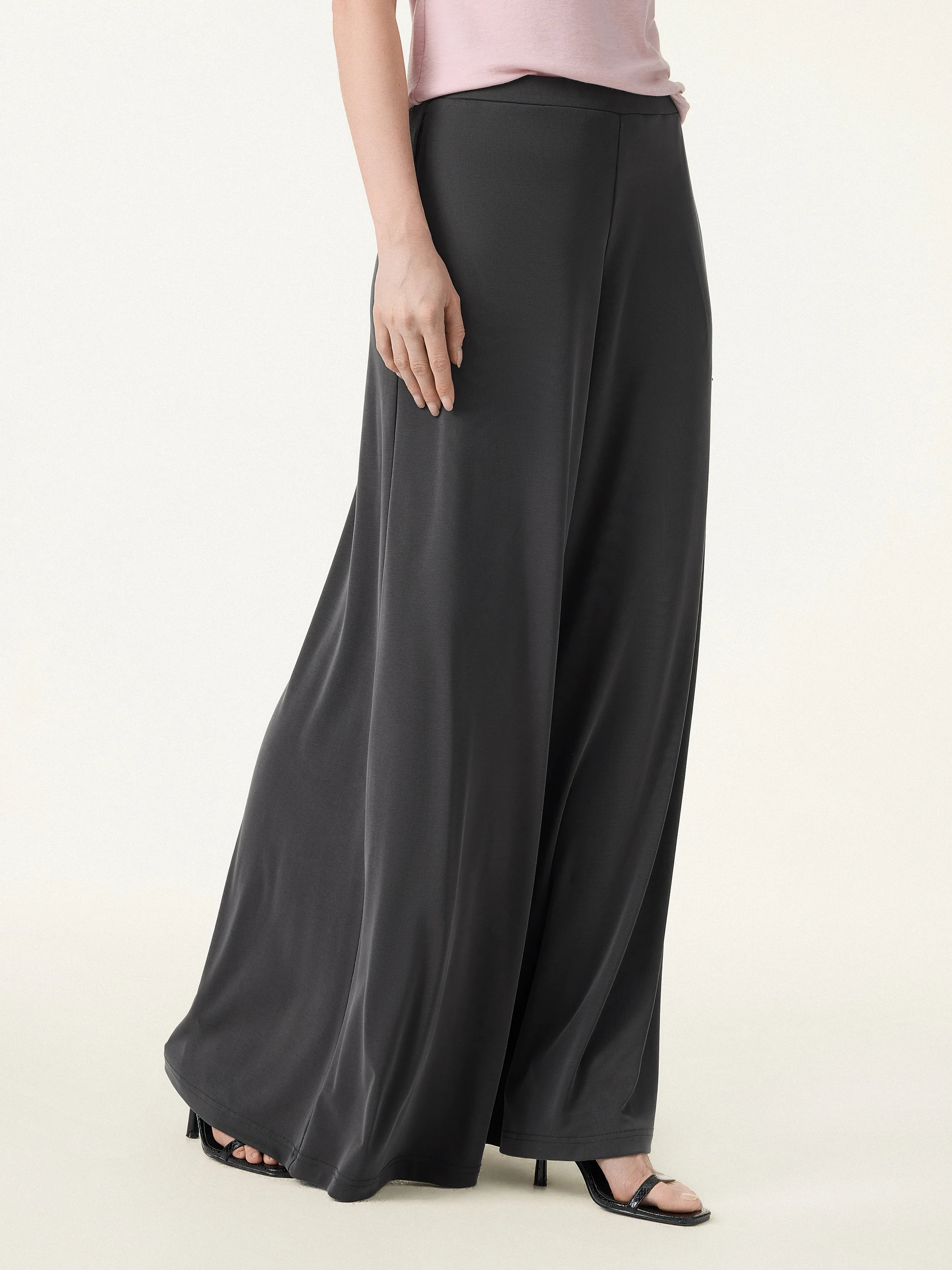 Sandwashed Modal Super Flowy Mid Rise Palazzo Pants with Pockets - Image 6