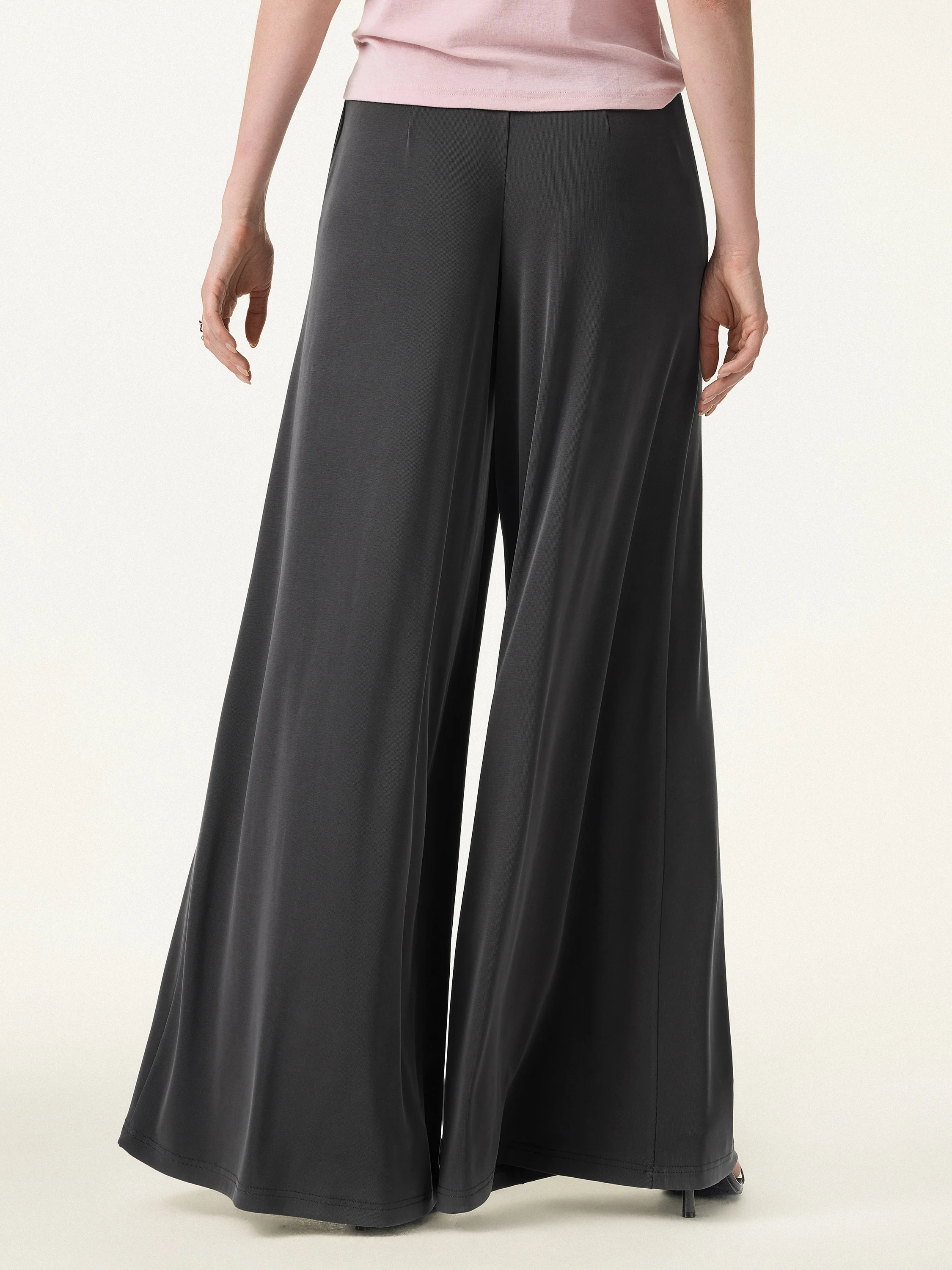 Sandwashed Modal Super Flowy Mid Rise Palazzo Pants with Pockets - Image 7