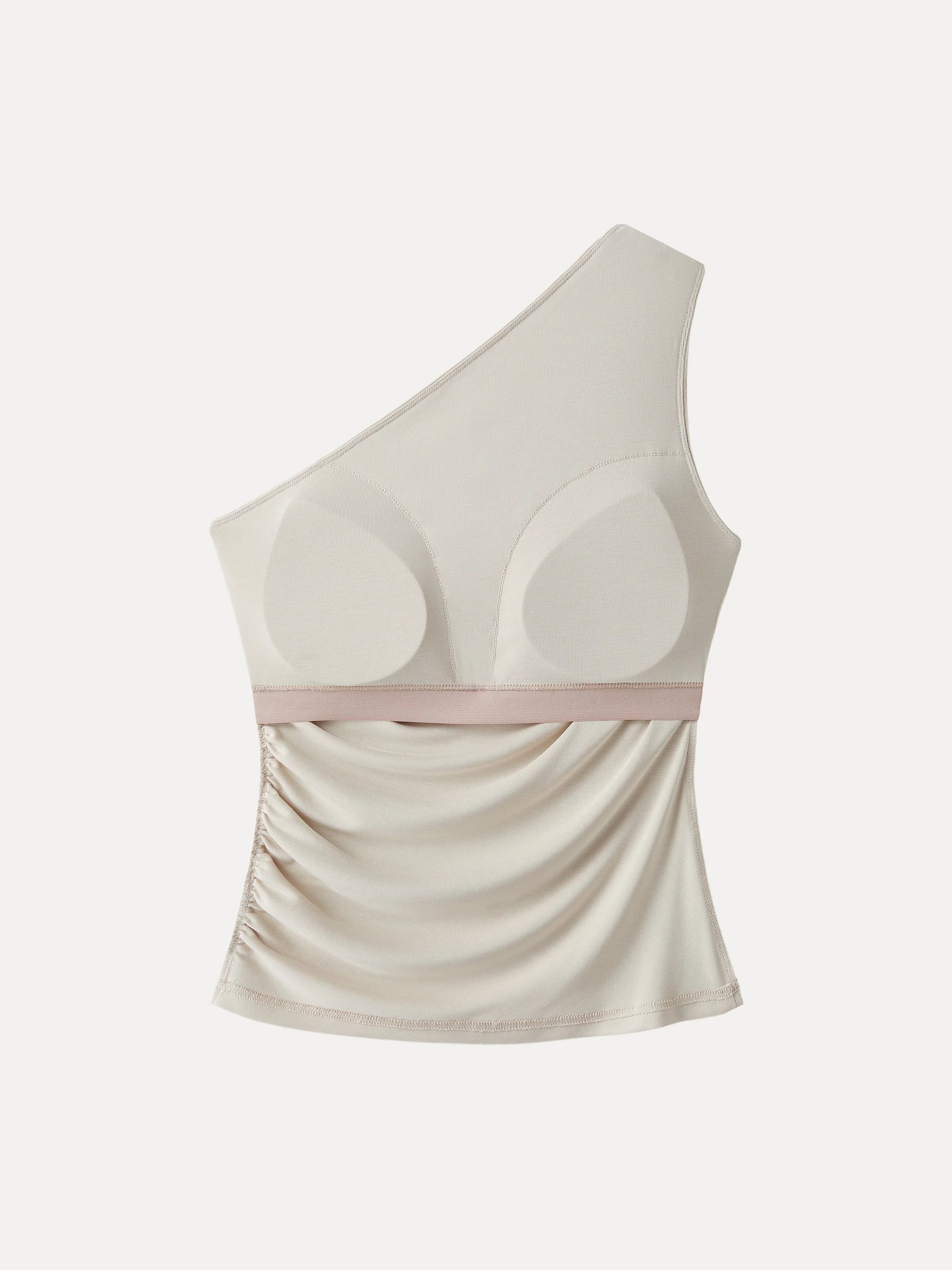 Sandwashed One Shoulder Ruched Bra Tank - Image 12
