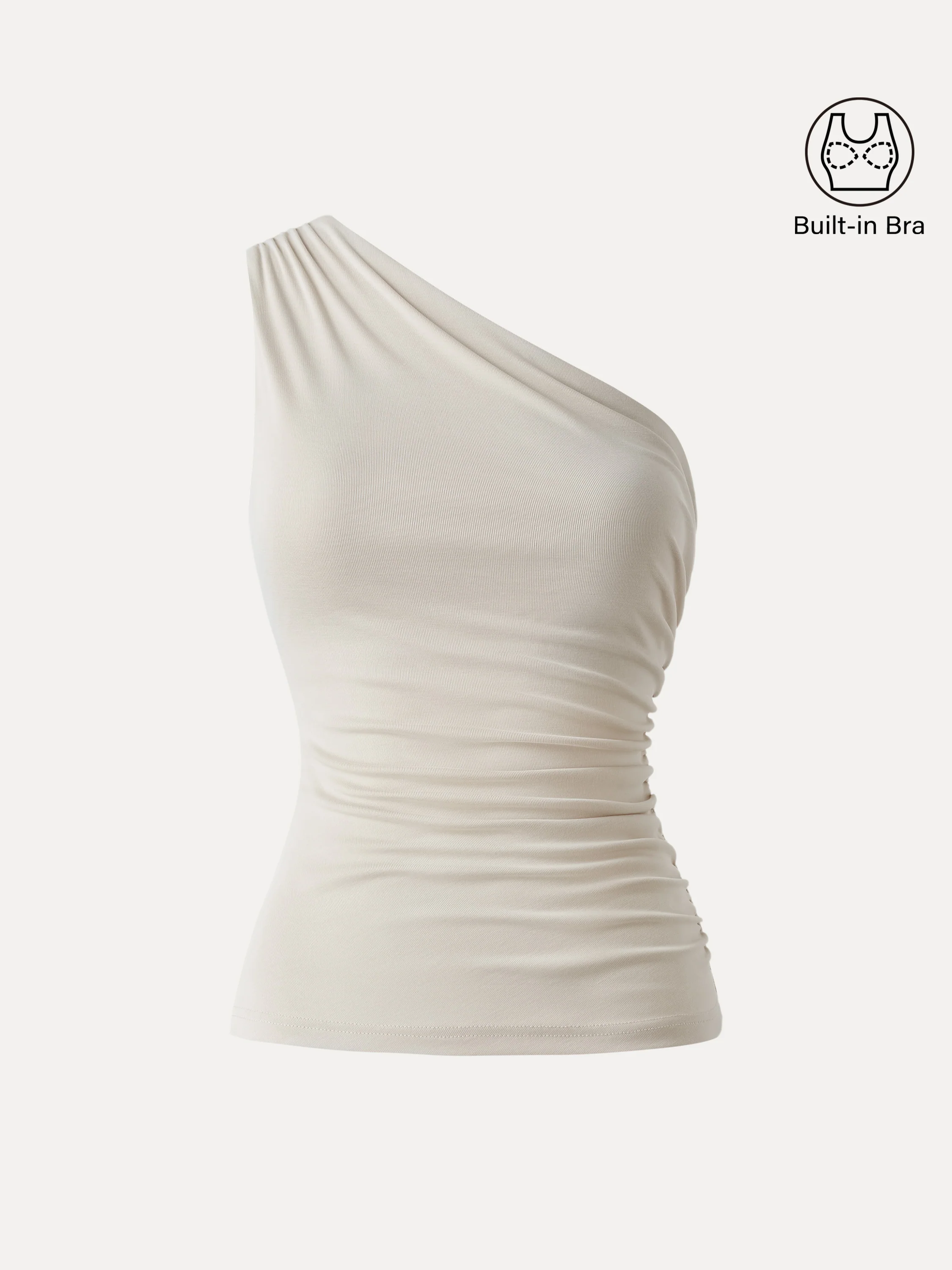 Sandwashed One Shoulder Ruched Bra Tank - Image 14