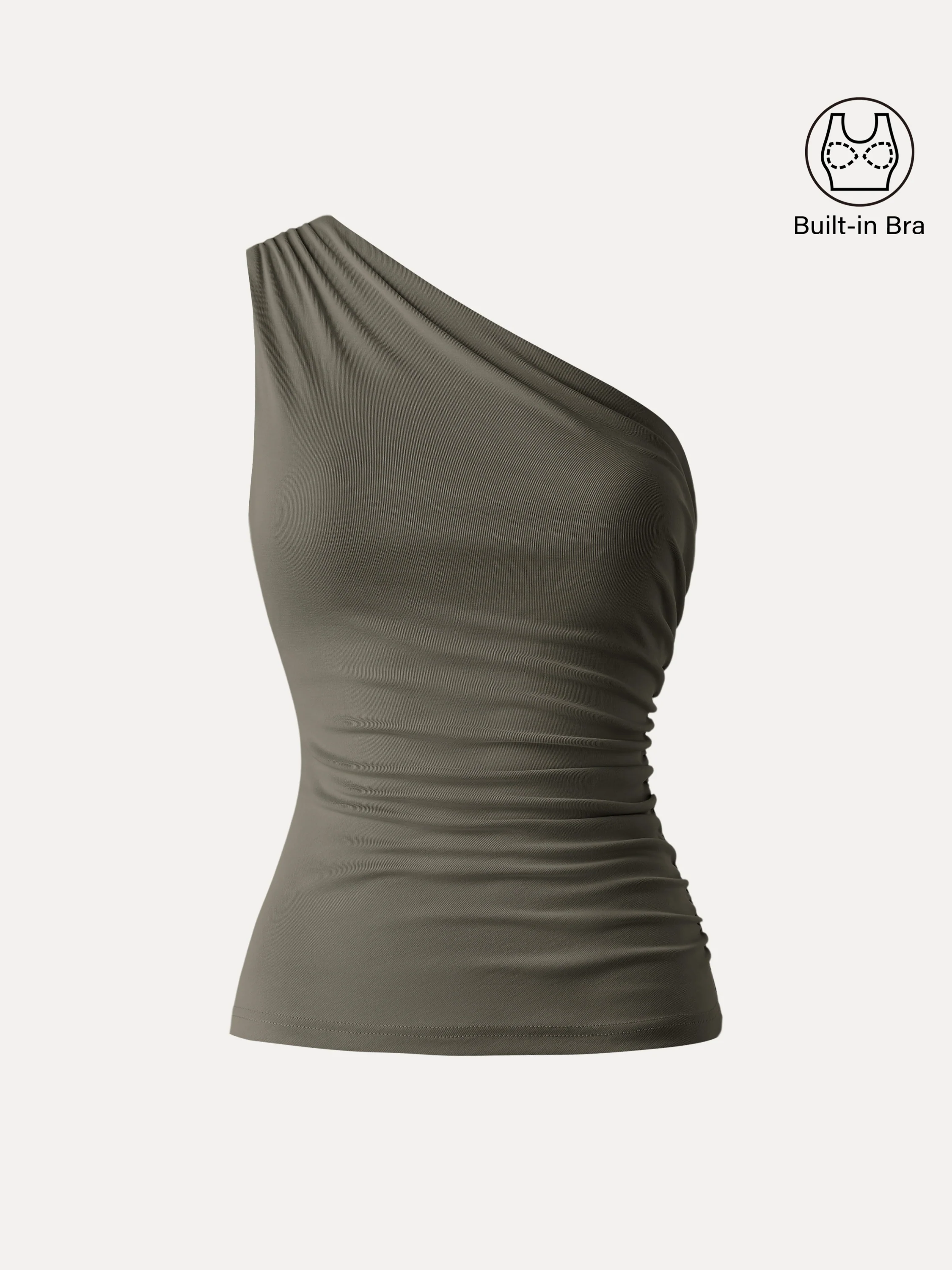 Sandwashed One Shoulder Ruched Bra Tank - Image 17