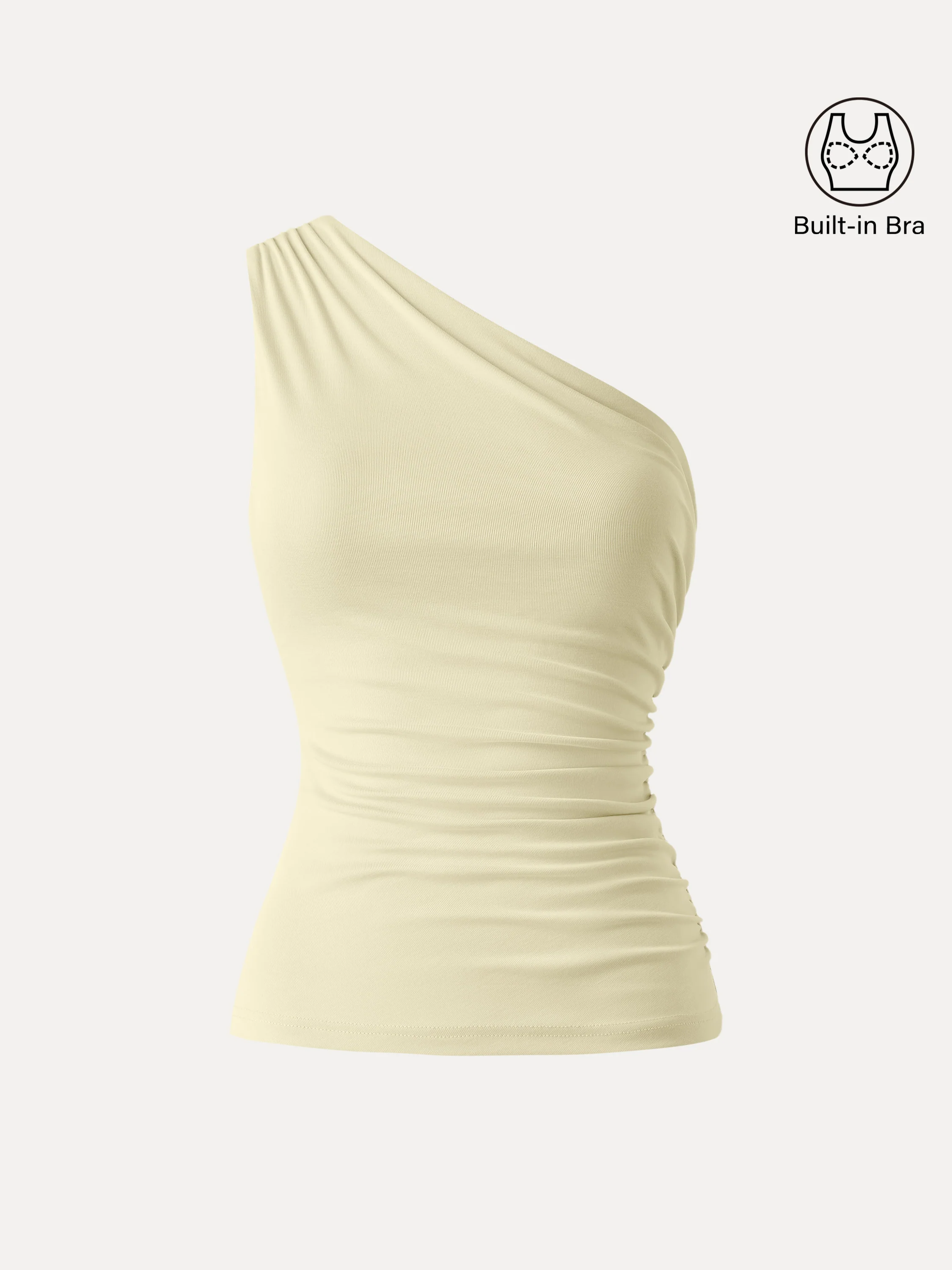 Sandwashed One Shoulder Ruched Bra Tank - Image 19