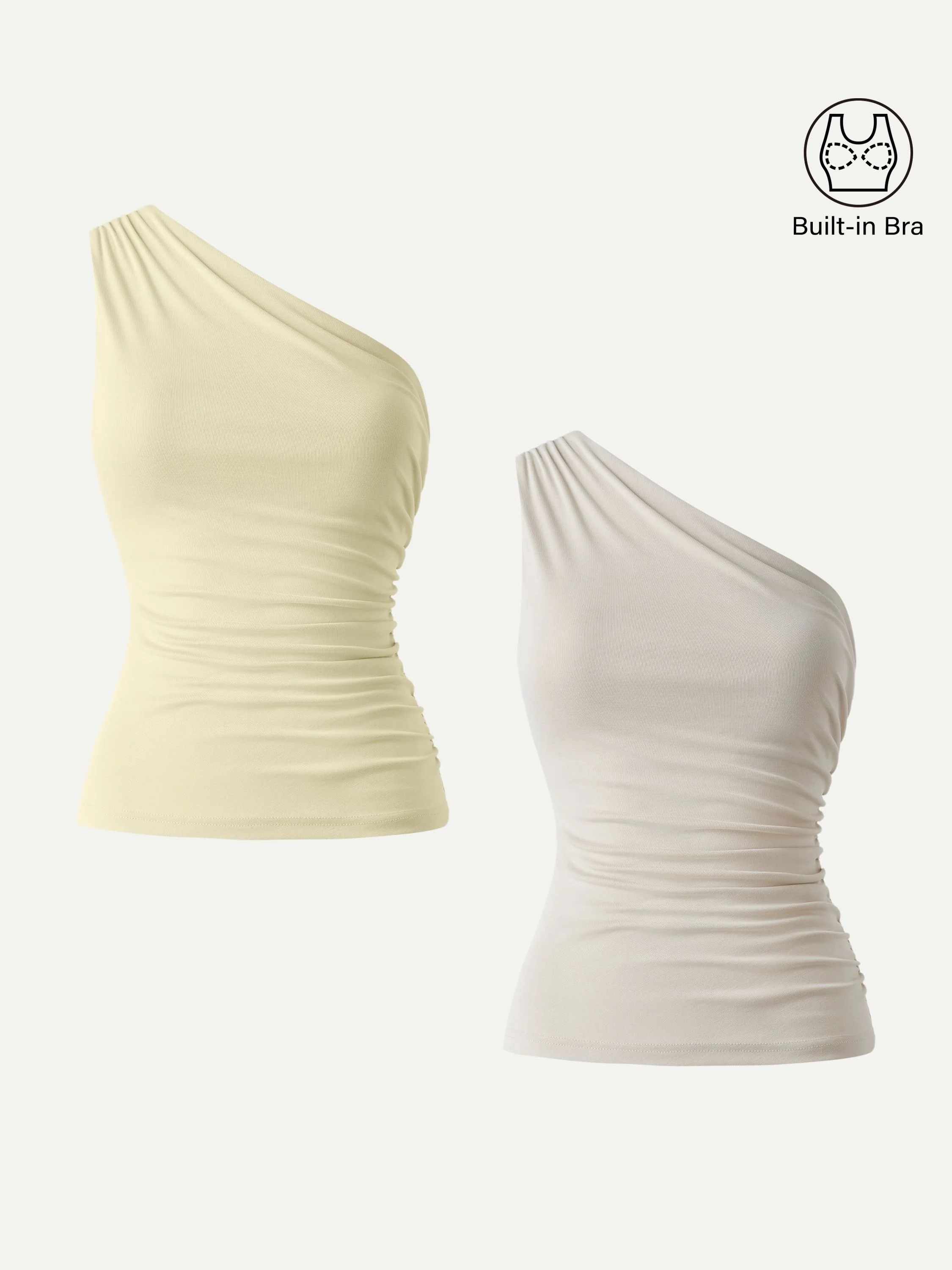 Sandwashed One Shoulder Ruched Bra Tank - Image 23