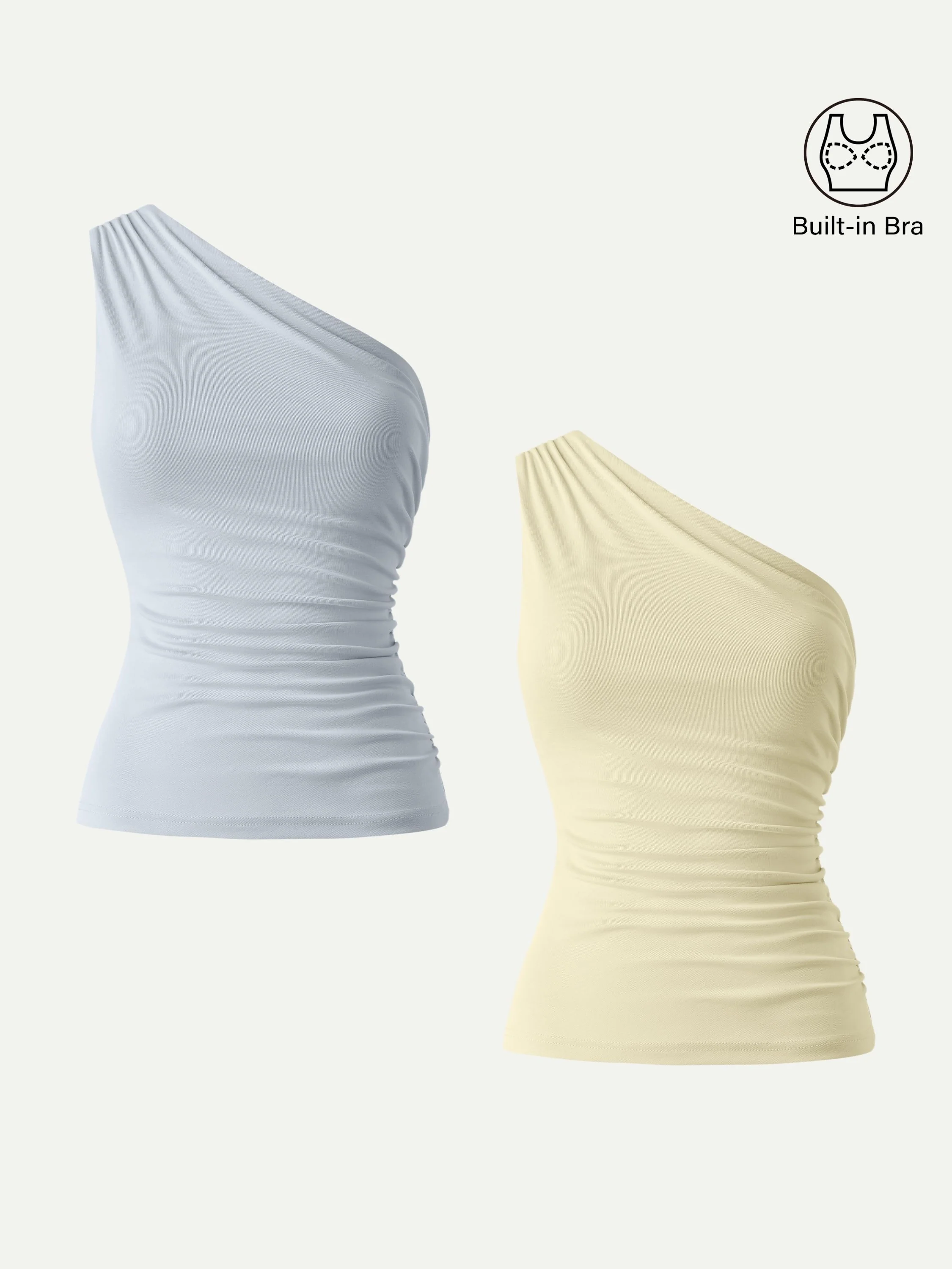 Sandwashed One Shoulder Ruched Bra Tank - Image 29