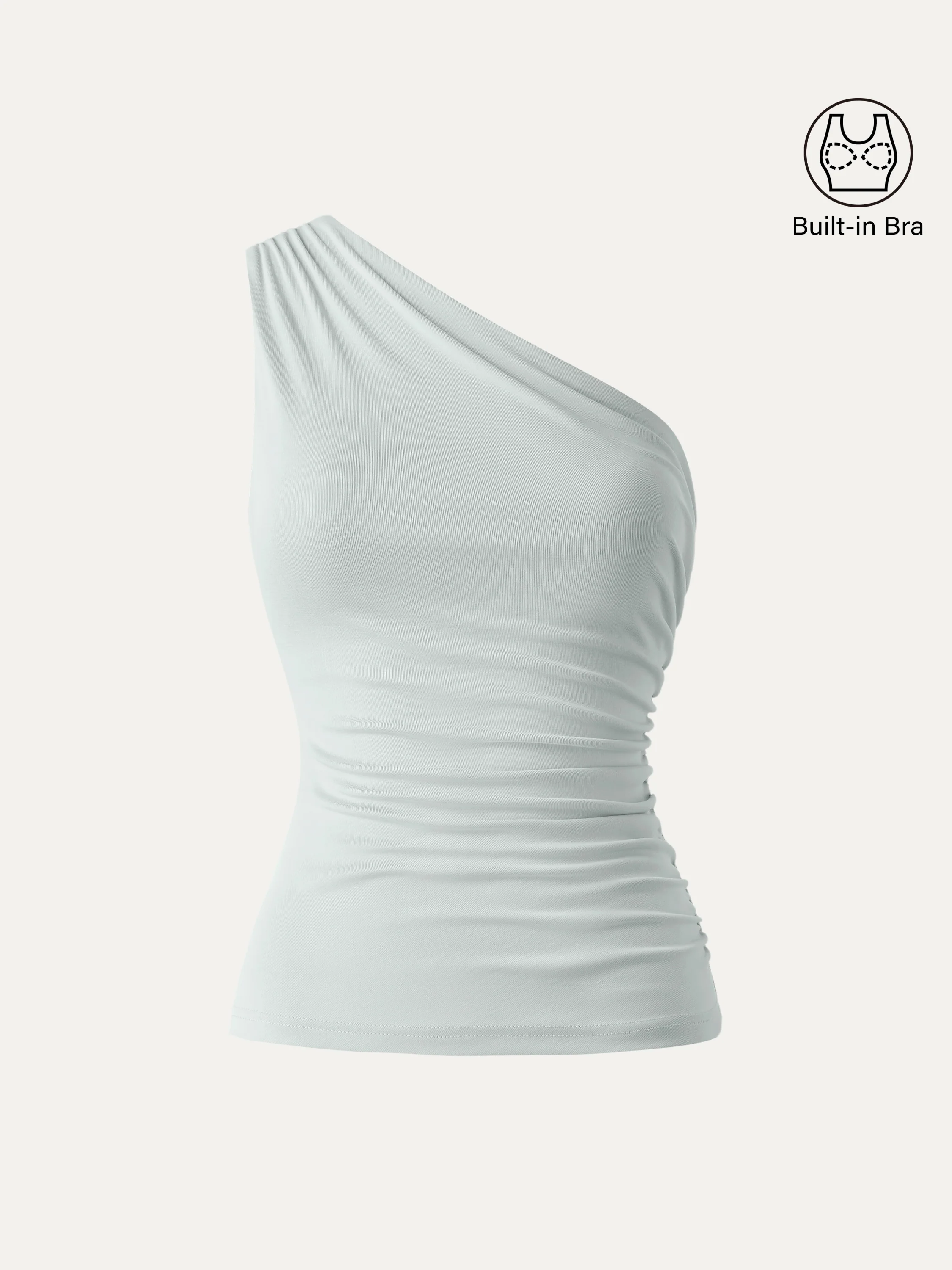 Sandwashed One Shoulder Ruched Bra Tank - Image 30
