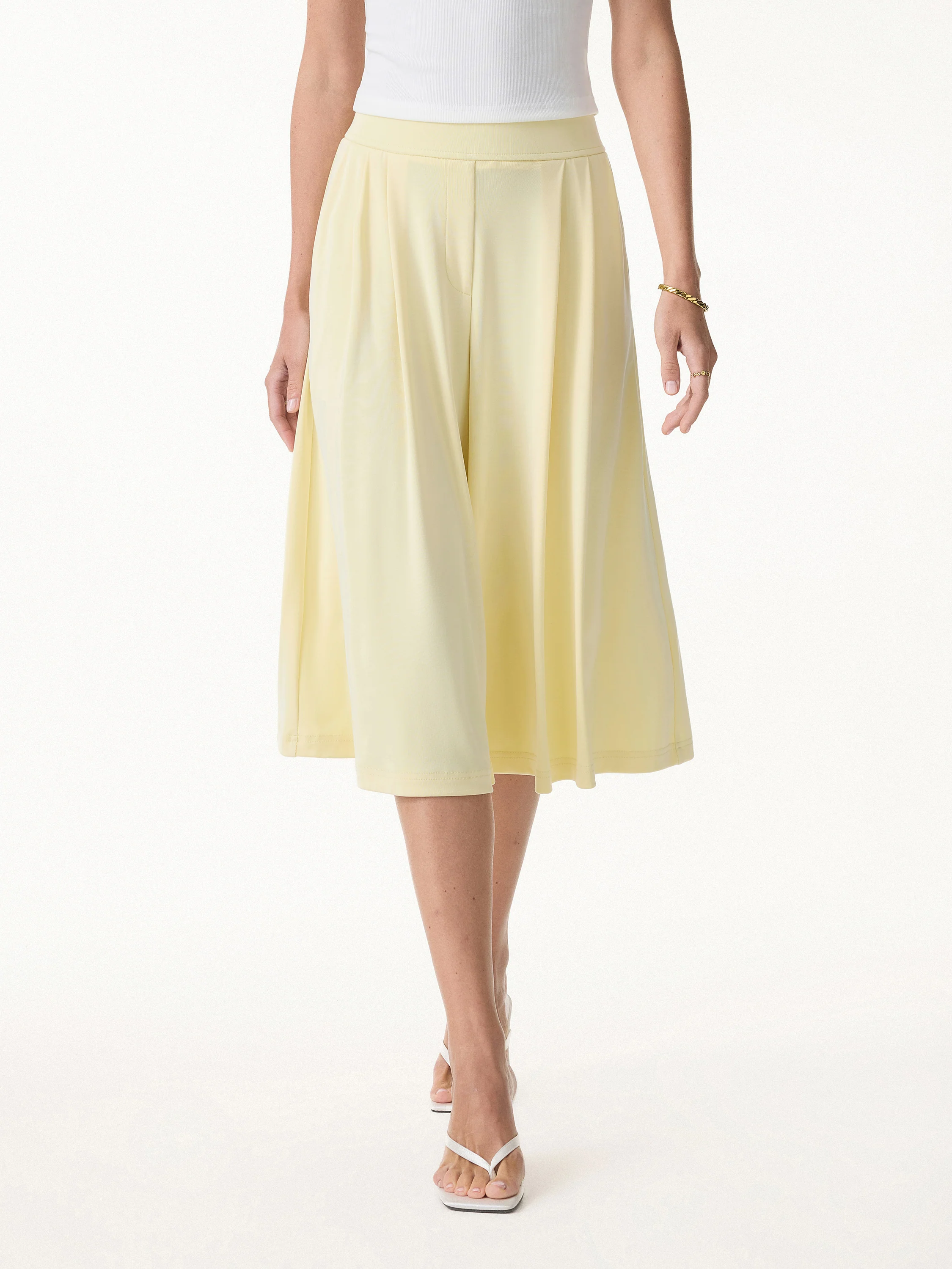 Sandwashed Super Flowy Cropped Palazzo Leg Pants with Pockets - Image 2
