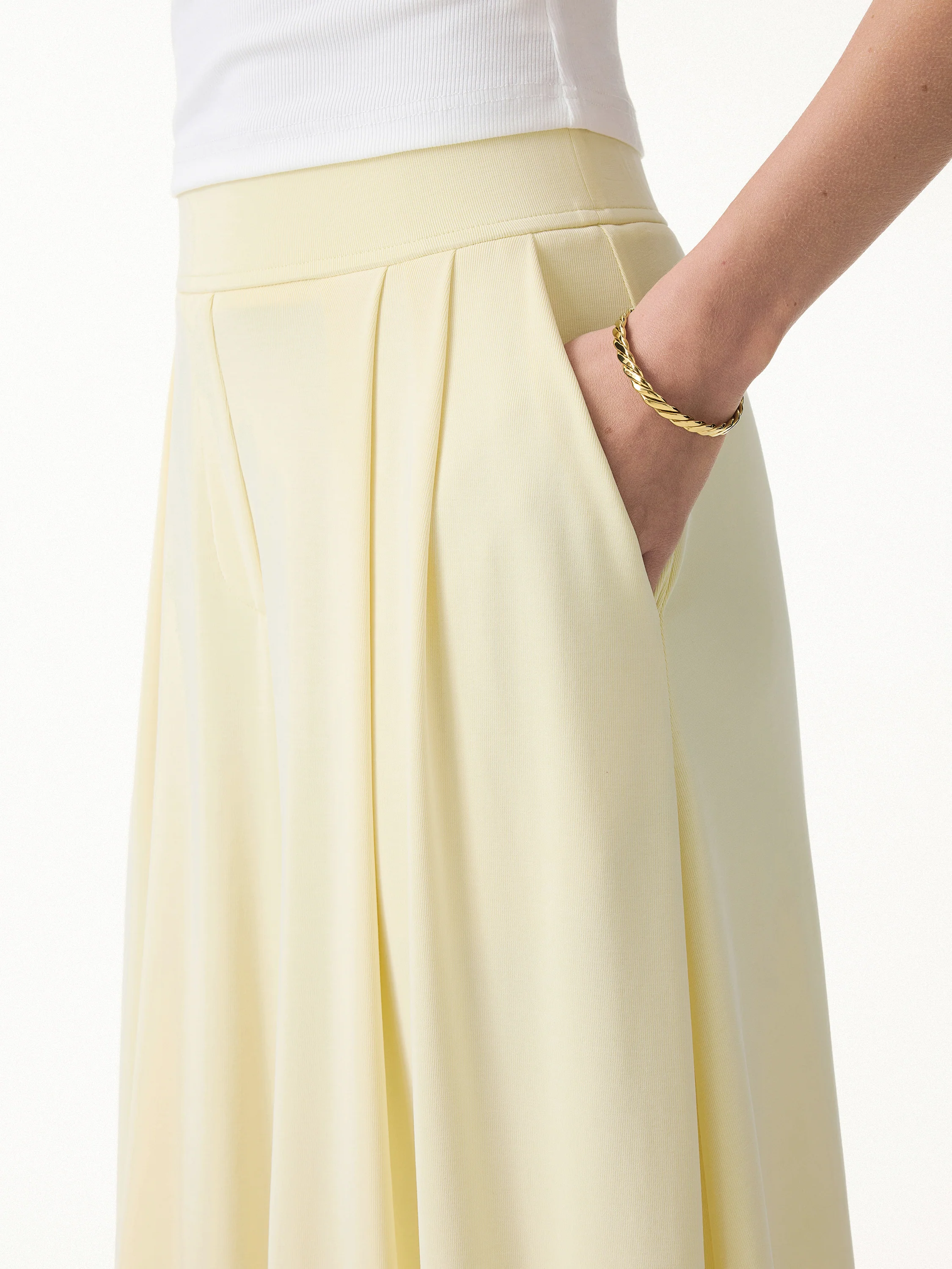 Sandwashed Super Flowy Cropped Palazzo Leg Pants with Pockets - Image 3