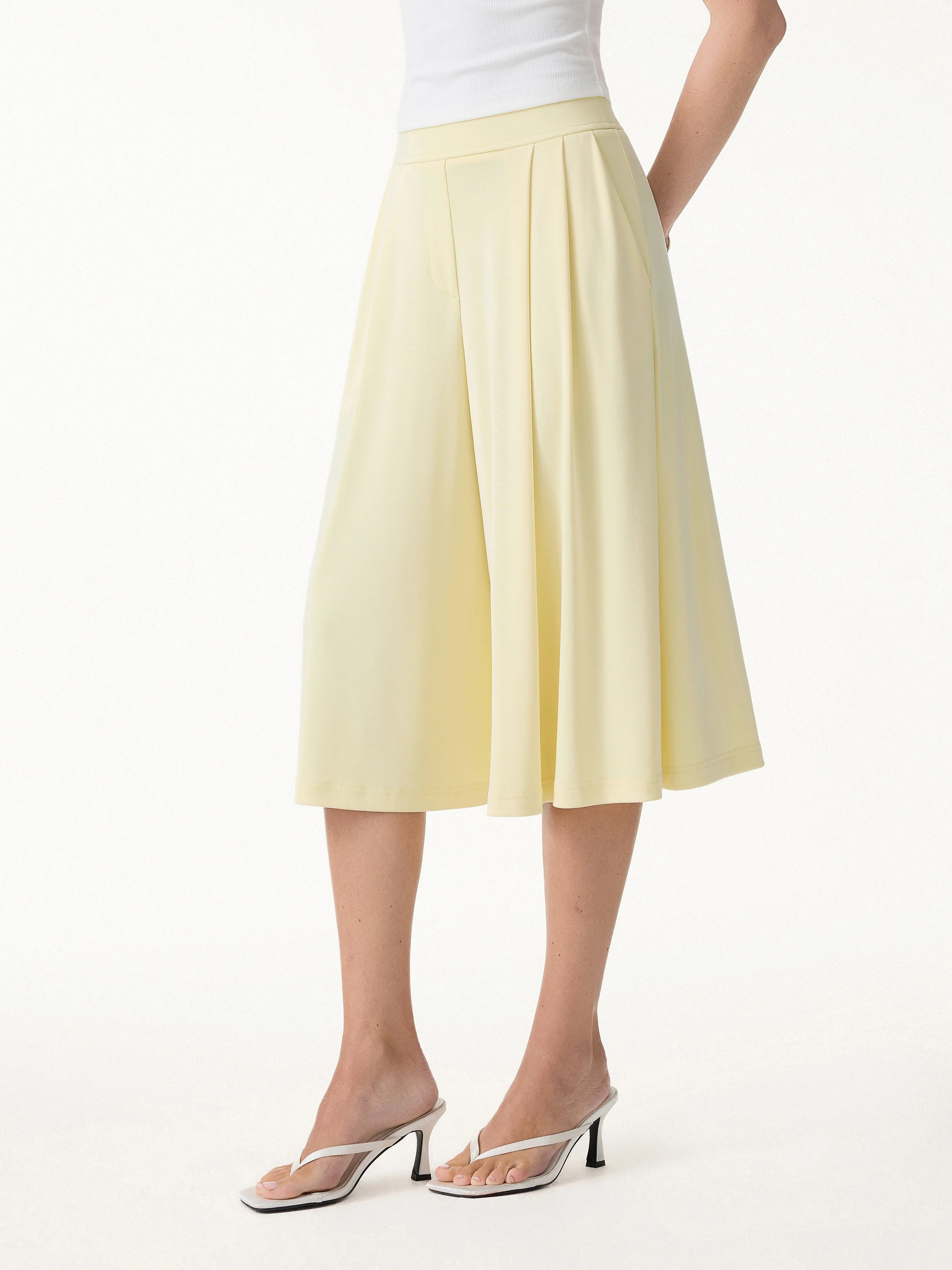 Sandwashed Super Flowy Cropped Palazzo Leg Pants with Pockets - Image 5