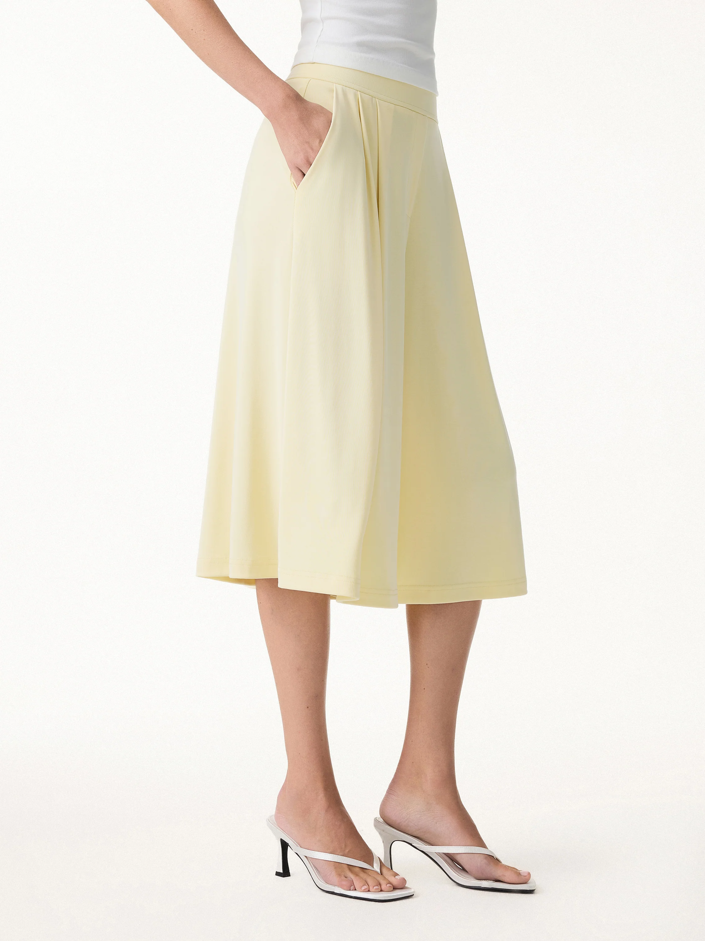 Sandwashed Super Flowy Cropped Palazzo Leg Pants with Pockets - Image 6
