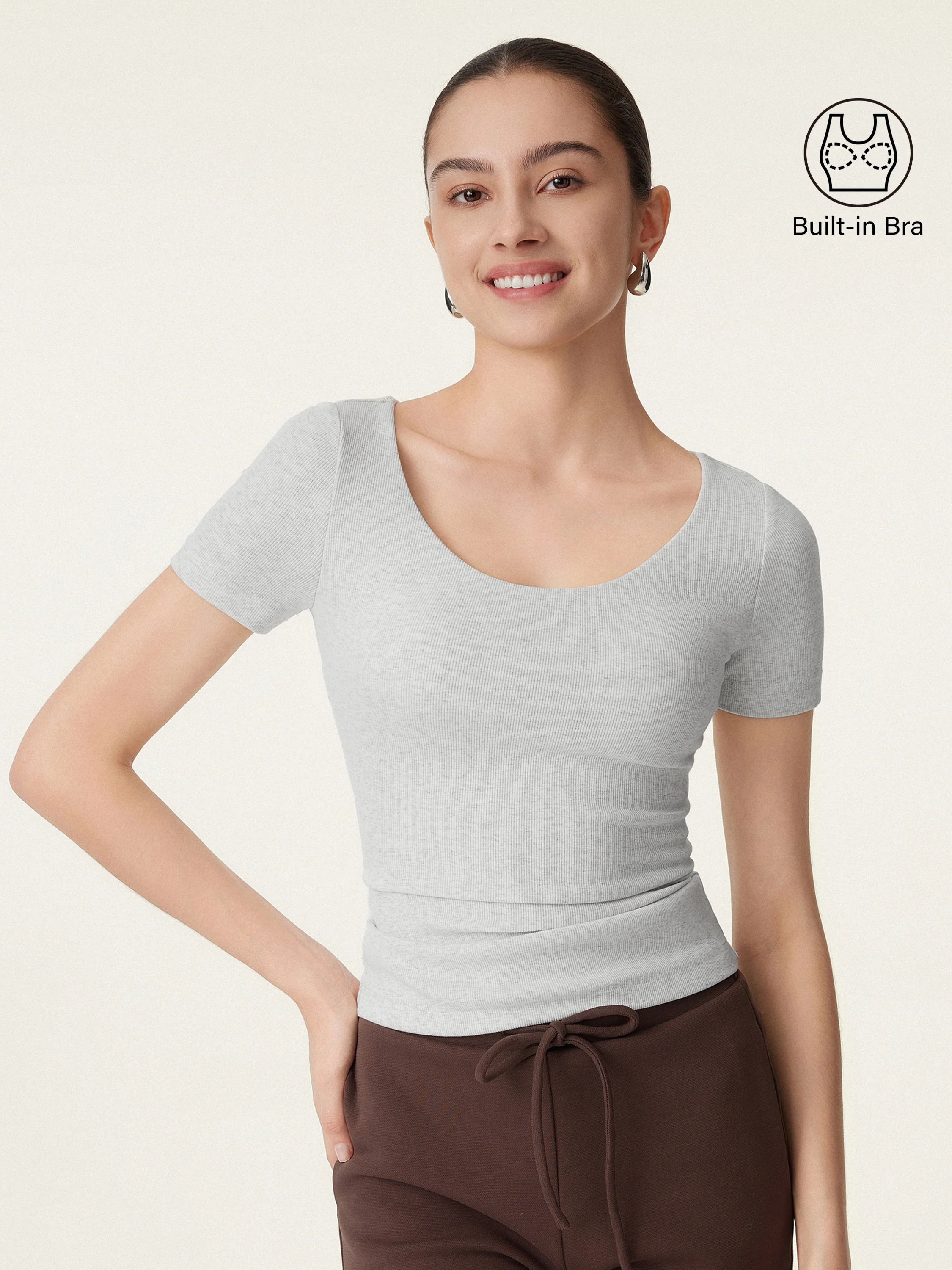 Scoop Neck Cotton New Airy Bra Top - Image 10